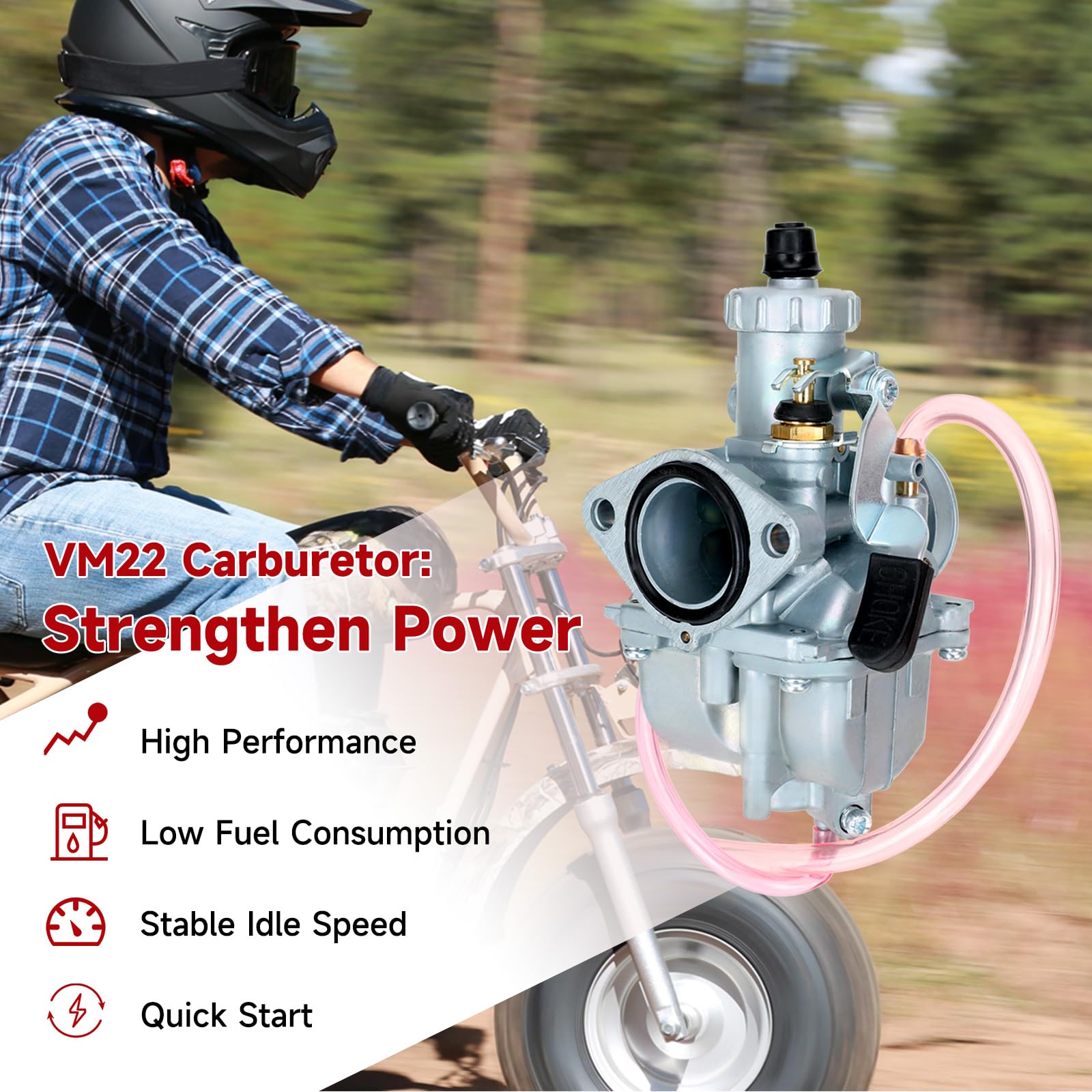 FVRITO VM22 Carburetor Throttle Kit for Predator 212 & Baja Warrior 196cc - Purple, Model FV-HYQ026-PL