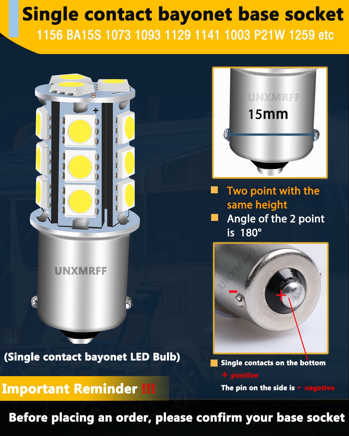 Unxmrff 1156 Led Bulb White Super Bright 1073 1003 Ba15S 7506 1141 Led Bulbs 5050 18-Smd Replacement For 12V Rv Interior Ceiling