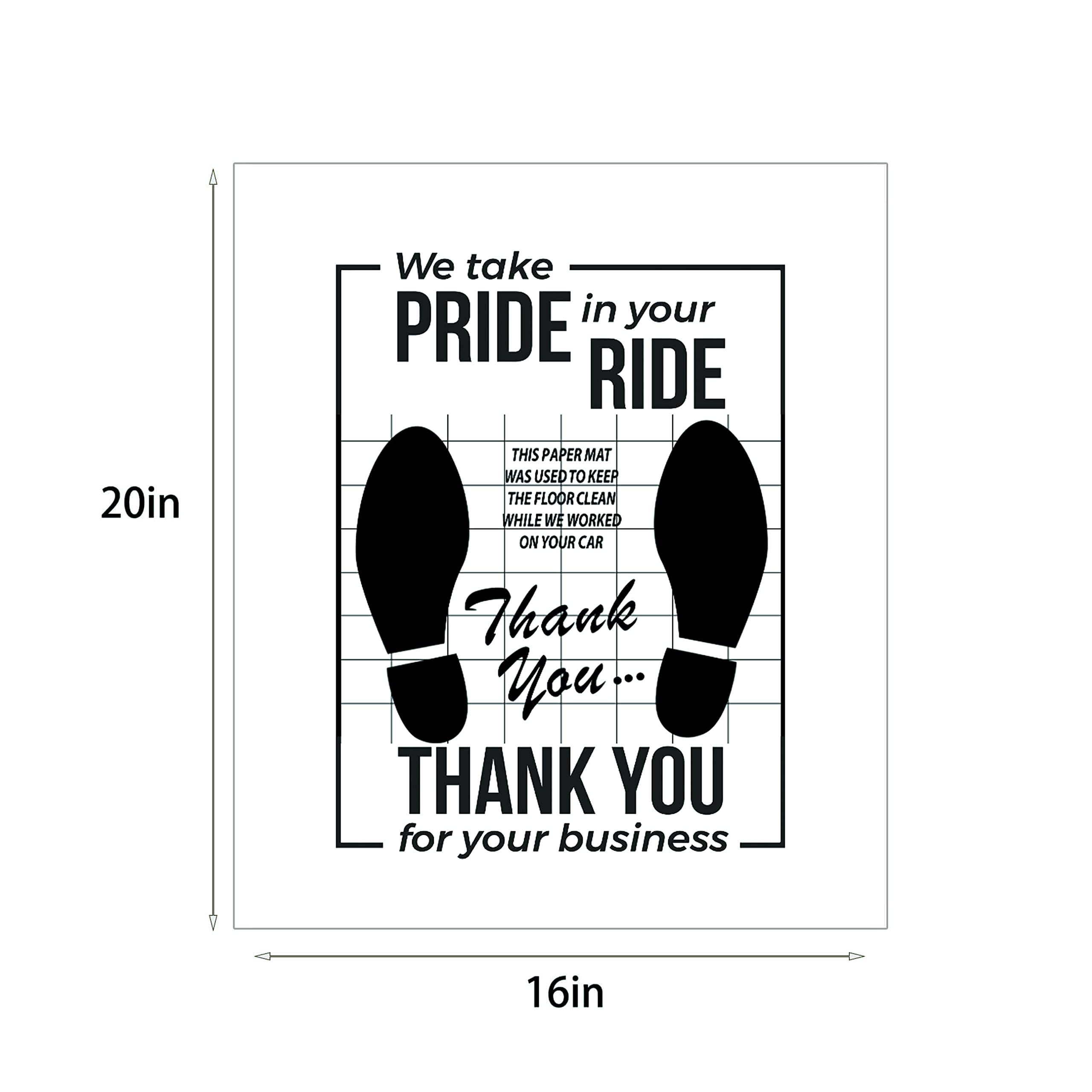 Chimailong White Car Paper Floor Mats : Disposable Floor Cars Auto Vehicles Automotive Mat Covers Protector Detailing Detail Was