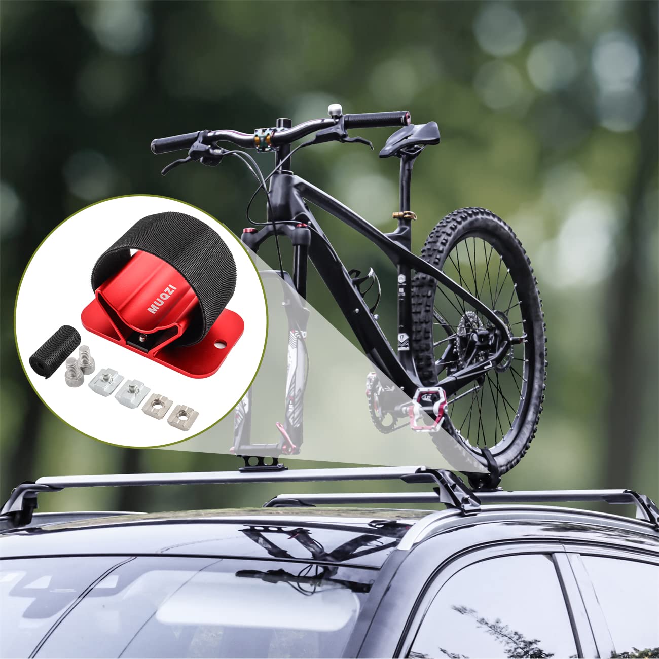 MUQZI Bicycle Rear Wheel Rack - Aluminum Carrier for Road/Mountain Bikes, Red