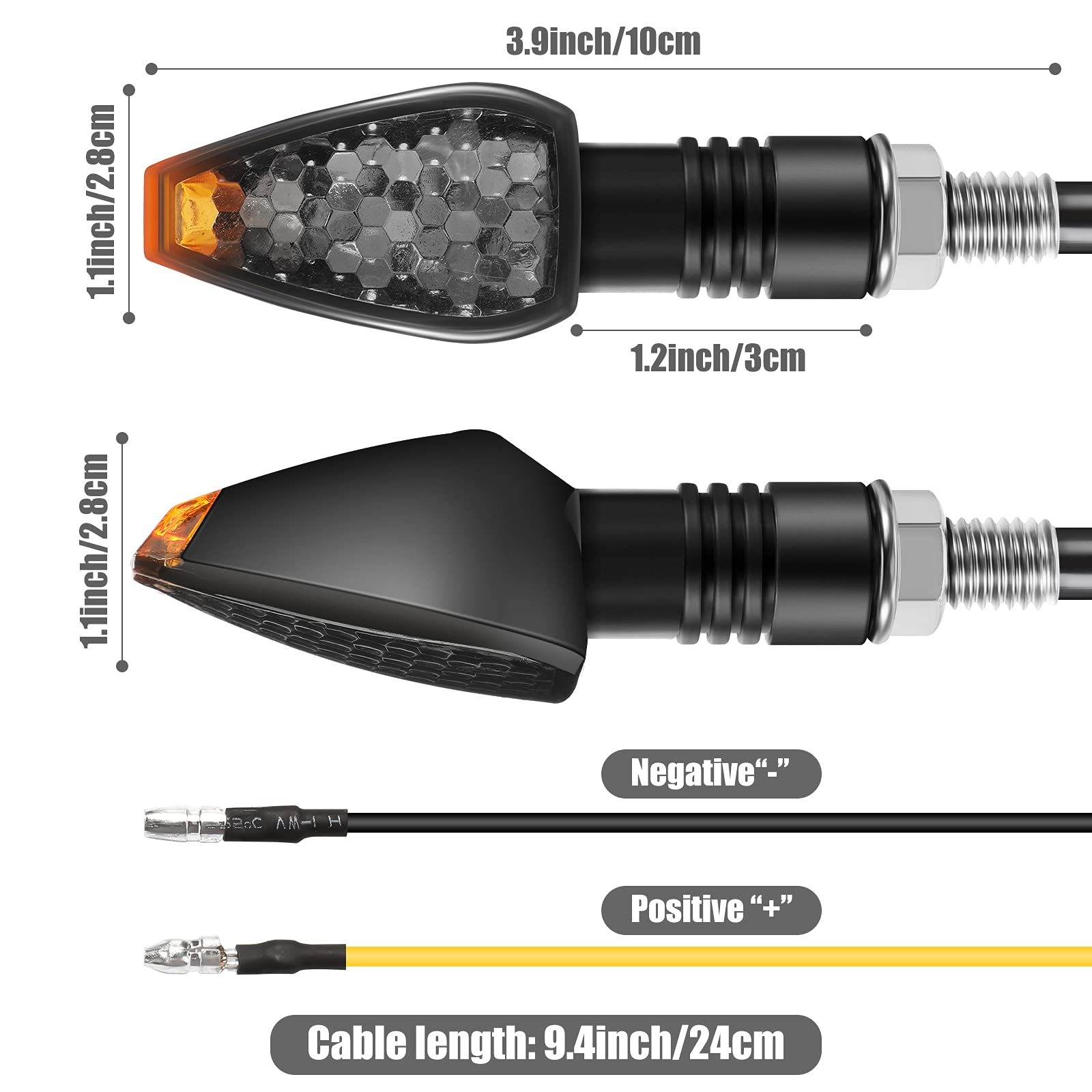 4 Pieces Motorcycle Signal Lights Indicators Flowing Turn Stop Signal Blinkers Front Rear Lights 14 Led 12V Motorbike Led Indica