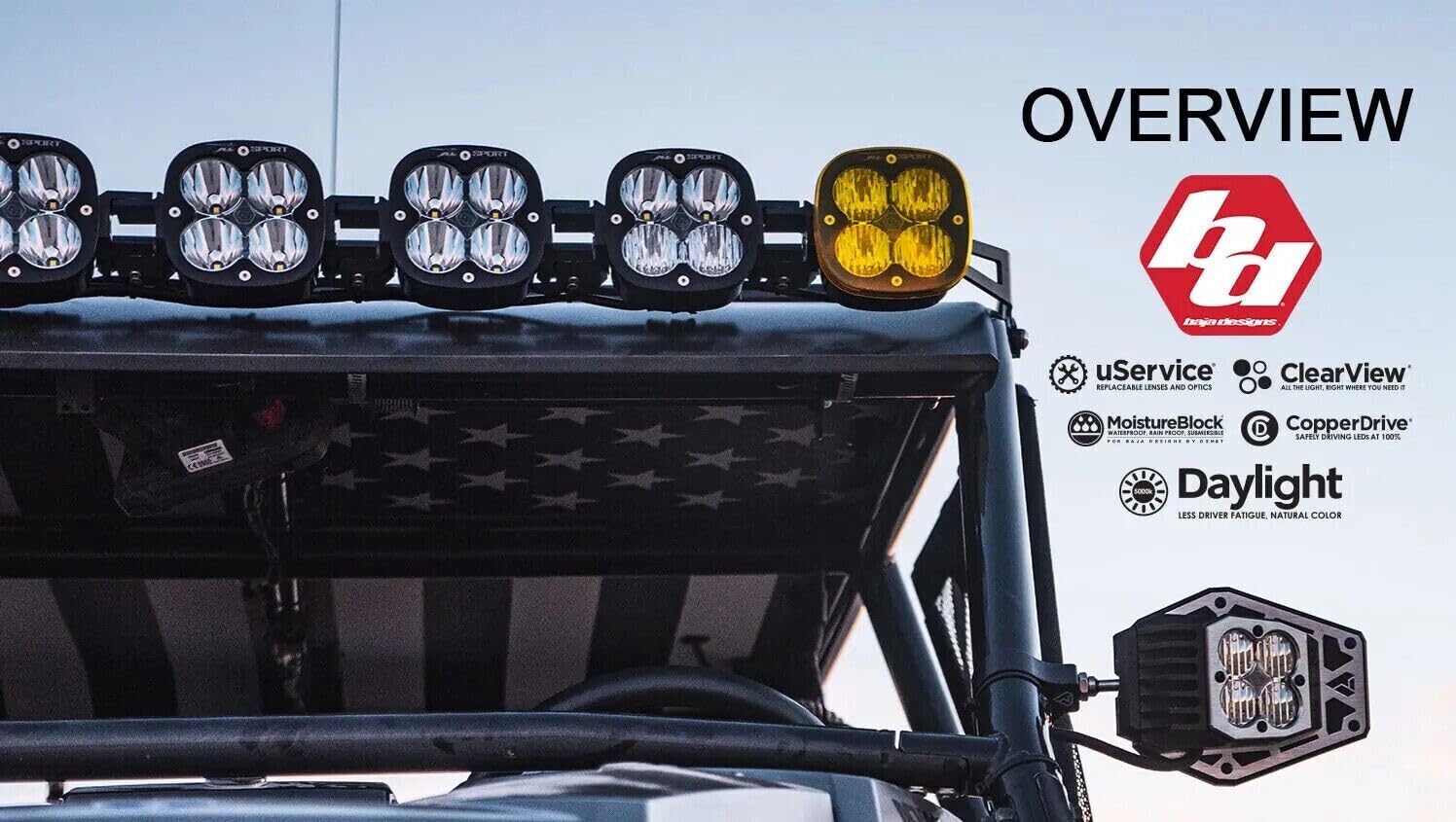 Baja Designs Squadron Pro Led Behind Grille Light Kit For Ford F-150 Raptor 2021+ Truck (Multi-Pattern; Clear)