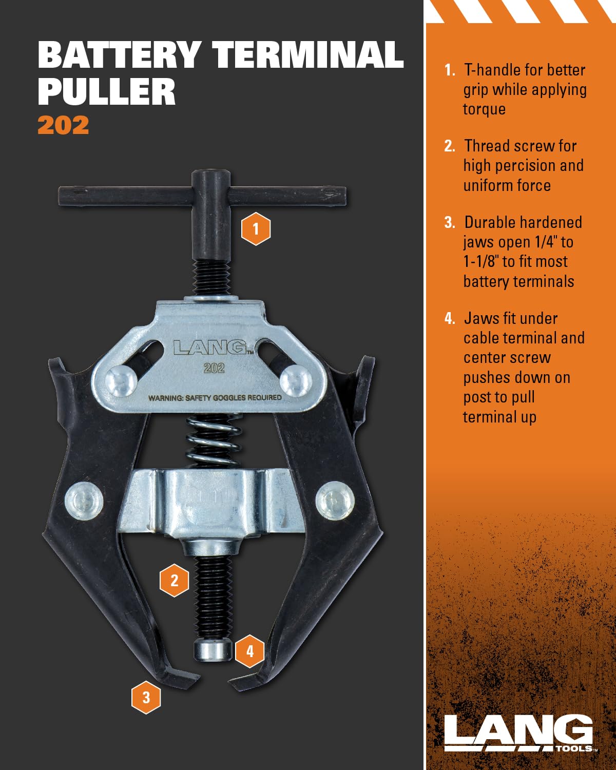Lang Tools 202 Battery Terminal Puller, One Size, Factory