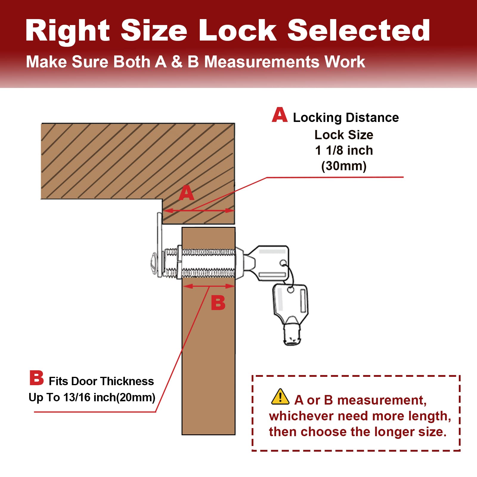 Naissian Rv Locks For Storage Door 1 1/8 Inch, Camper Storage Locks For Travel Trailer Compartment Cabinet Drawer With Keys 1 1/