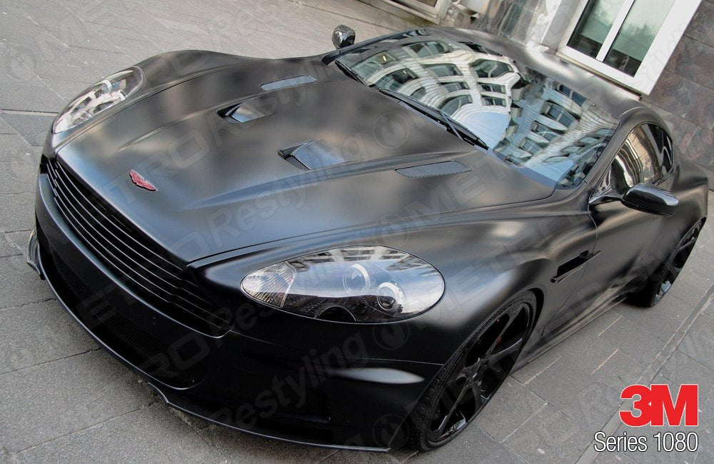 3M Car Wrap Vinyl Film S12, Satin Black, 5ft x 4ft (20 sq ft), Durable Vinyl Material