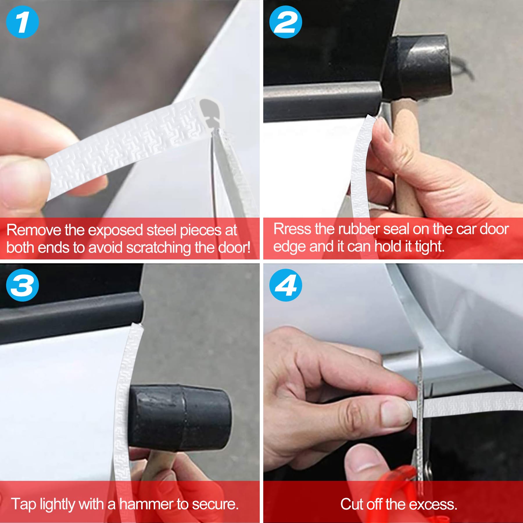 Myfamirea 13Ft(4M) Car Door Edge Guards U Shape Edge Trim Rubber Seal Protector Rubber Car Door Protector Car Protection Door Ed