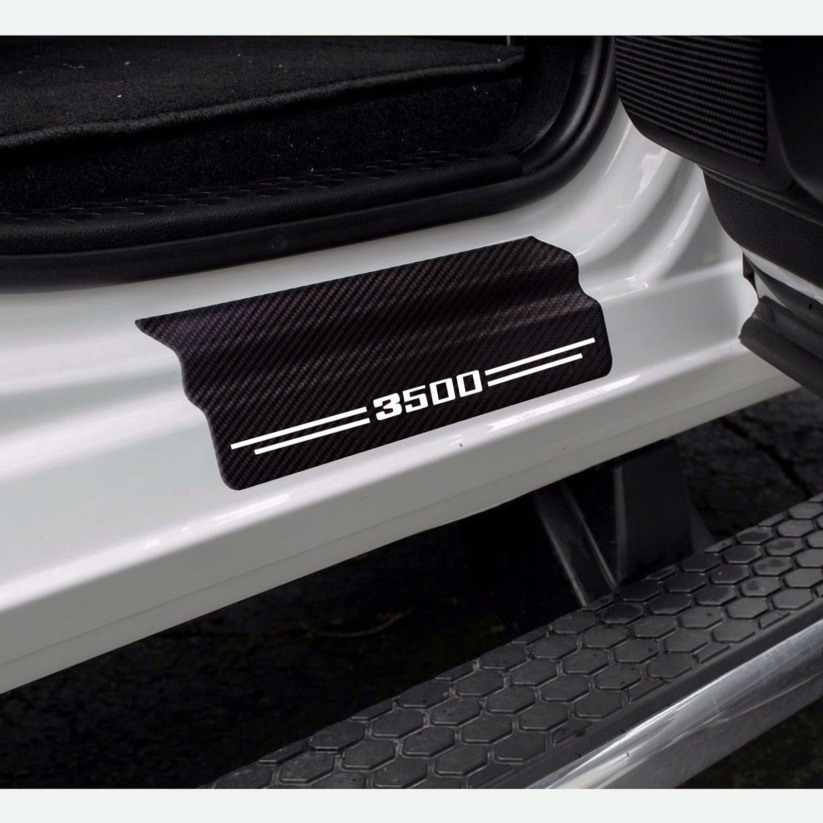 Car Accessories Carbon Fiber Door Sill Scuff Plate Auto Door Entry Guard Scratch Shield For Dodge Ram 3500 2012-2024 Auto Access