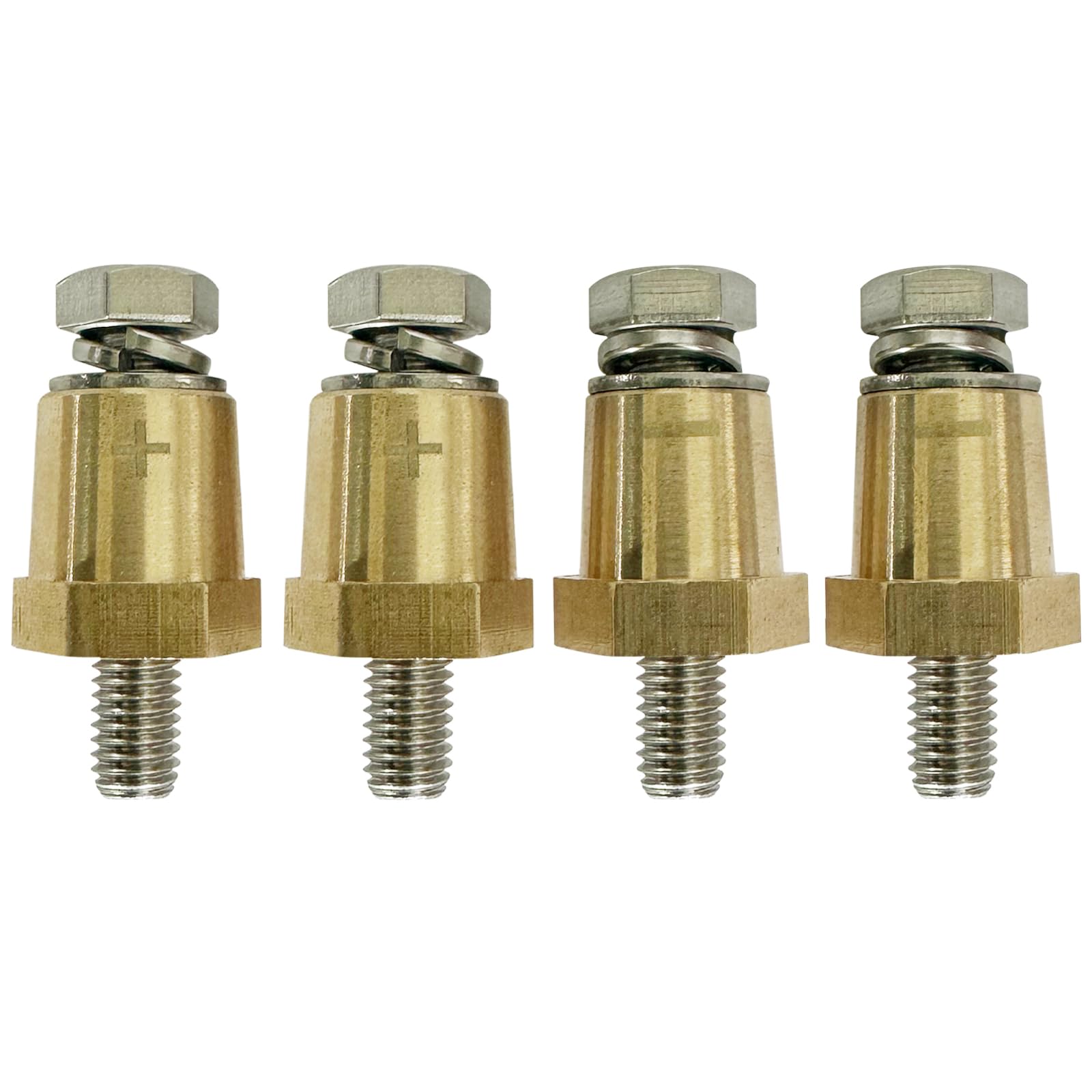 Ampper M8 Male Brass Battery Terminal Charging Posts - Pack of 4, Direct Connection, Durable Construction
