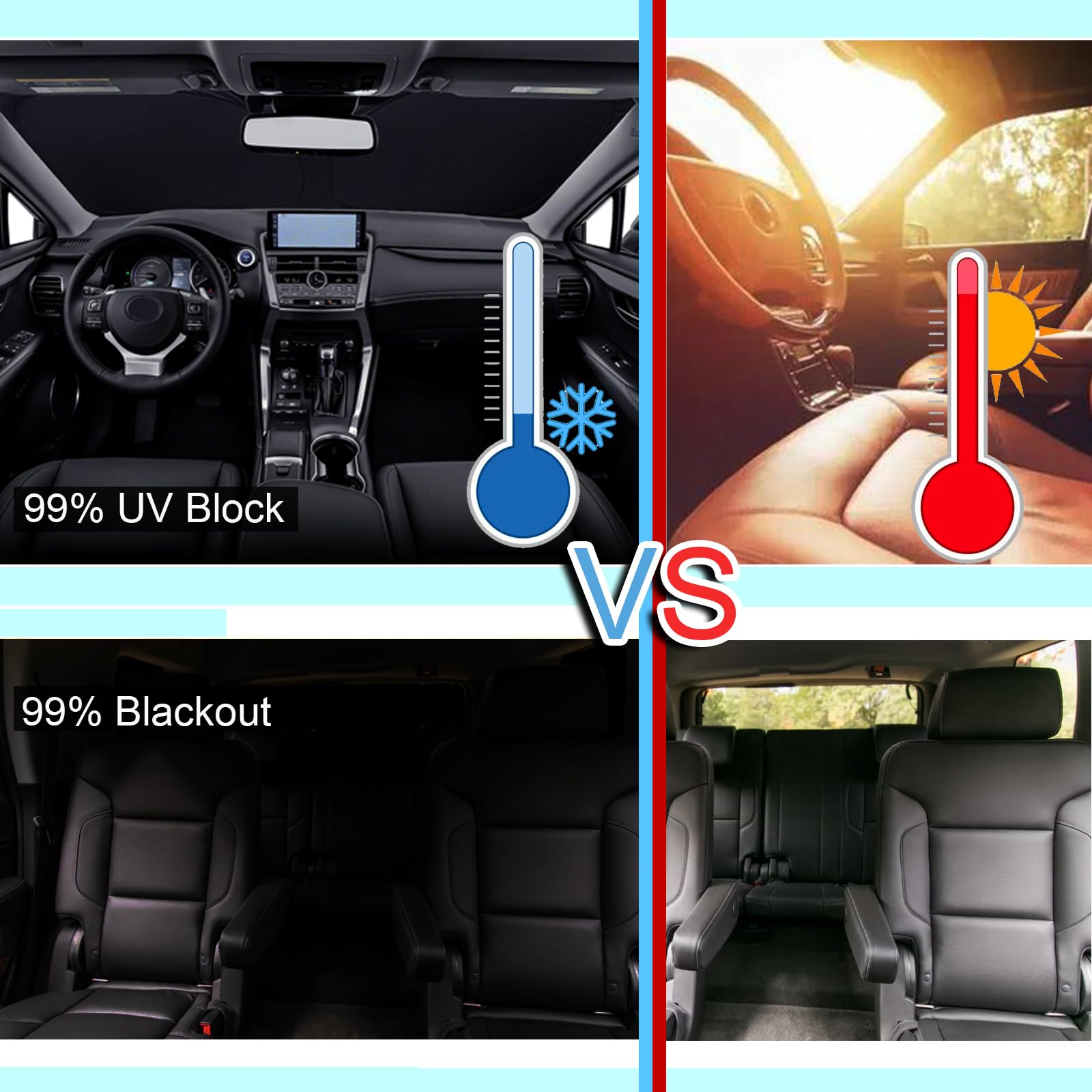 Kmf Windshield Sun Shade Replacement For Ford Escape Accessories 2020-2024, Side Window Sun Shade Cover Sun Visor Shield Cover,