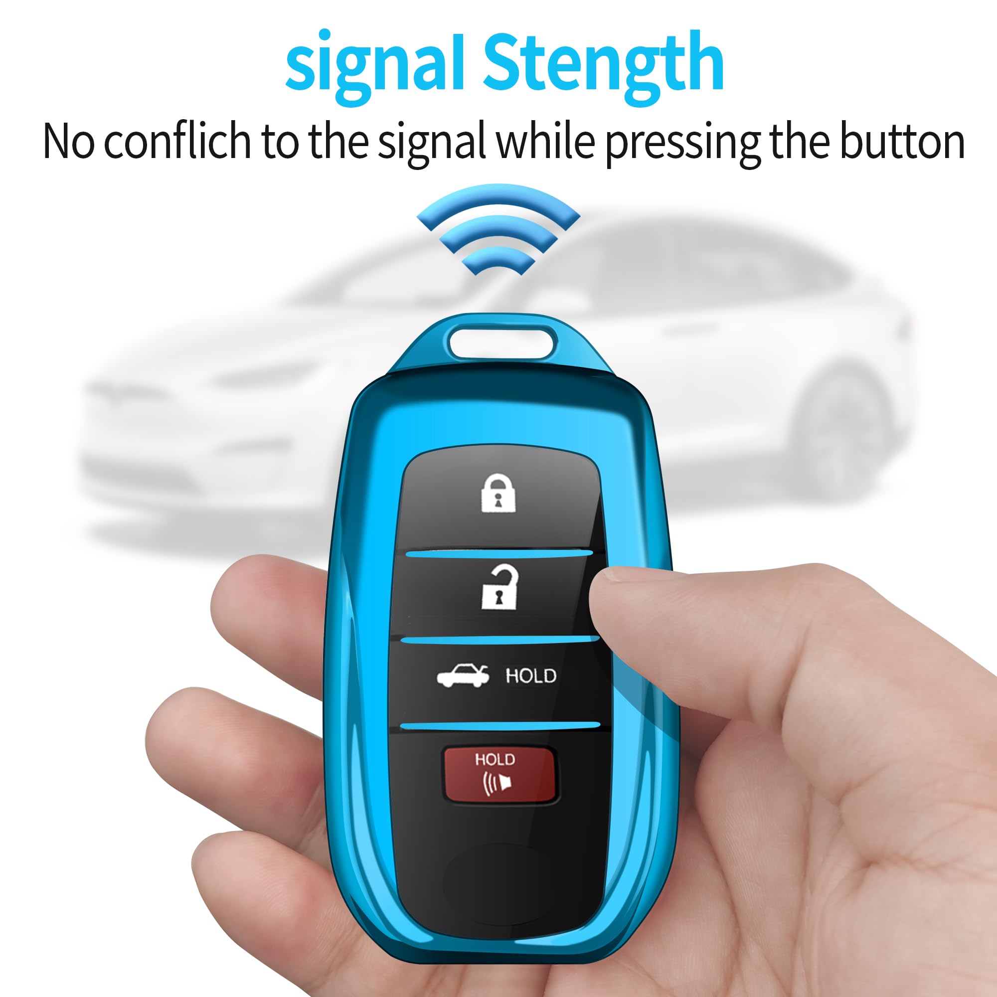 Tukellen Key Fob Cover for Toyota, TPU Soft Case, Black, Model Tukellen00746, Fits 2025 Camry, 2019-2025 Land Cruiser, Sienna,
