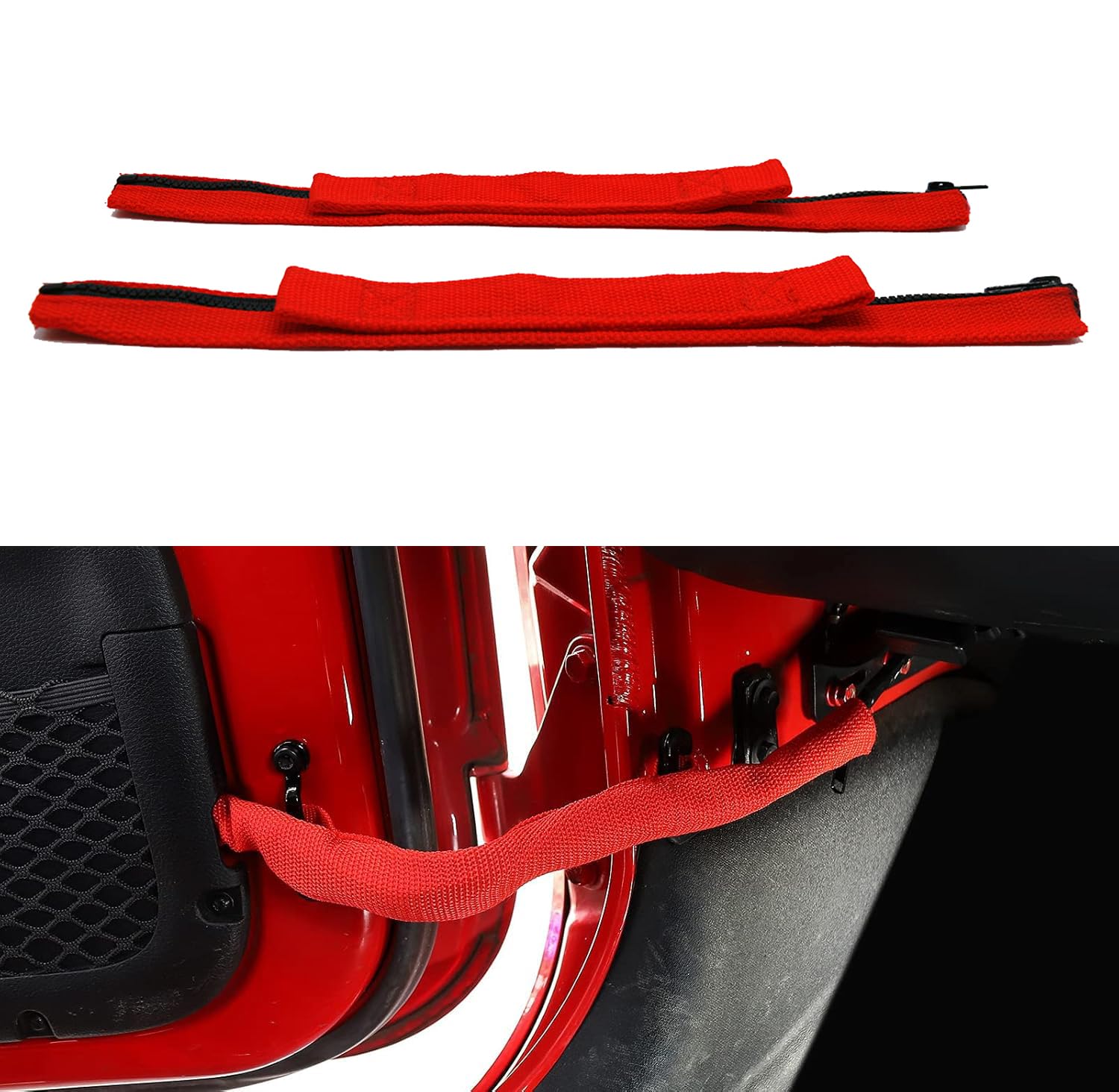 Door Strap For Jeep Wrangler,Door Limiting Straps For Jeep Wrangler Jk Jku 2007-2018,Heavy Duty,Door Check Straps(2Pcs) - Red