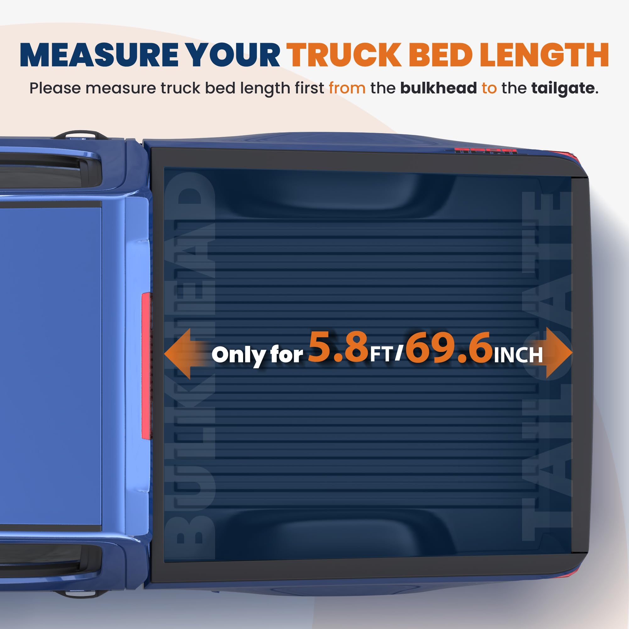 KUIPERAUTO Quad Soft Truck Bed Tonneau Cover Compatible for 2007-2013 Chevy Silverado 1500 GMC Sierra 1500 5.8FT Fleetside Short