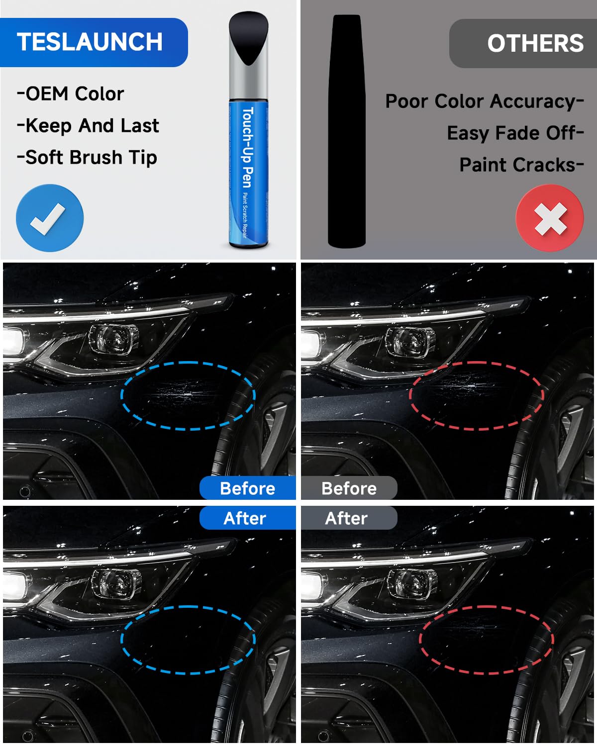 RSACET LP5Y/P2 Tourmaline Blue Metallic Touch Up Paint Compatible with Volkswagen Exact Match Touch Up Paint Car Scratch Repair