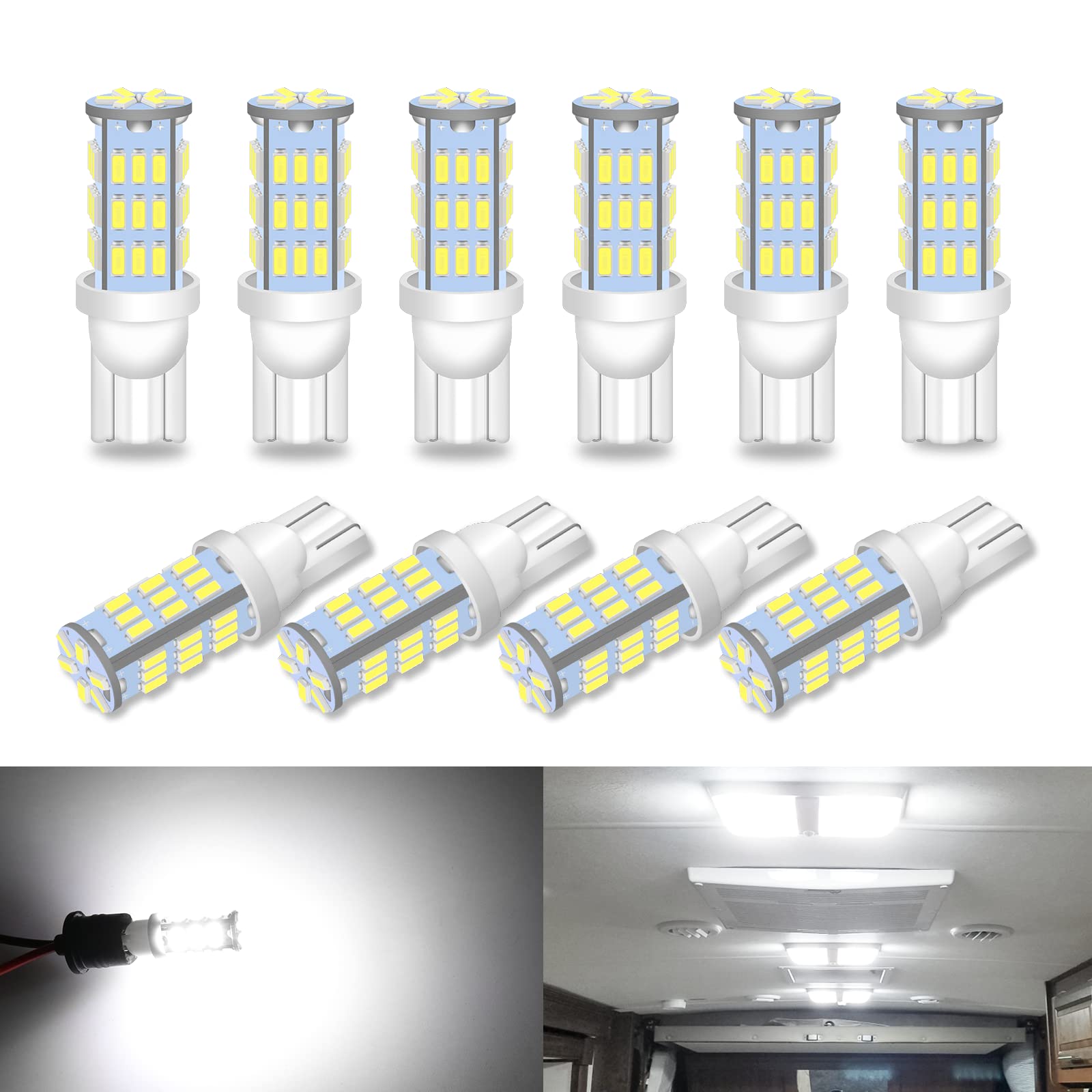 Qoope 921 Rv Interior Led Light Bulbs 912 194 Led Camper Light Replacement Bulbs For Car Dome Map Door License Plate Trailer Lig