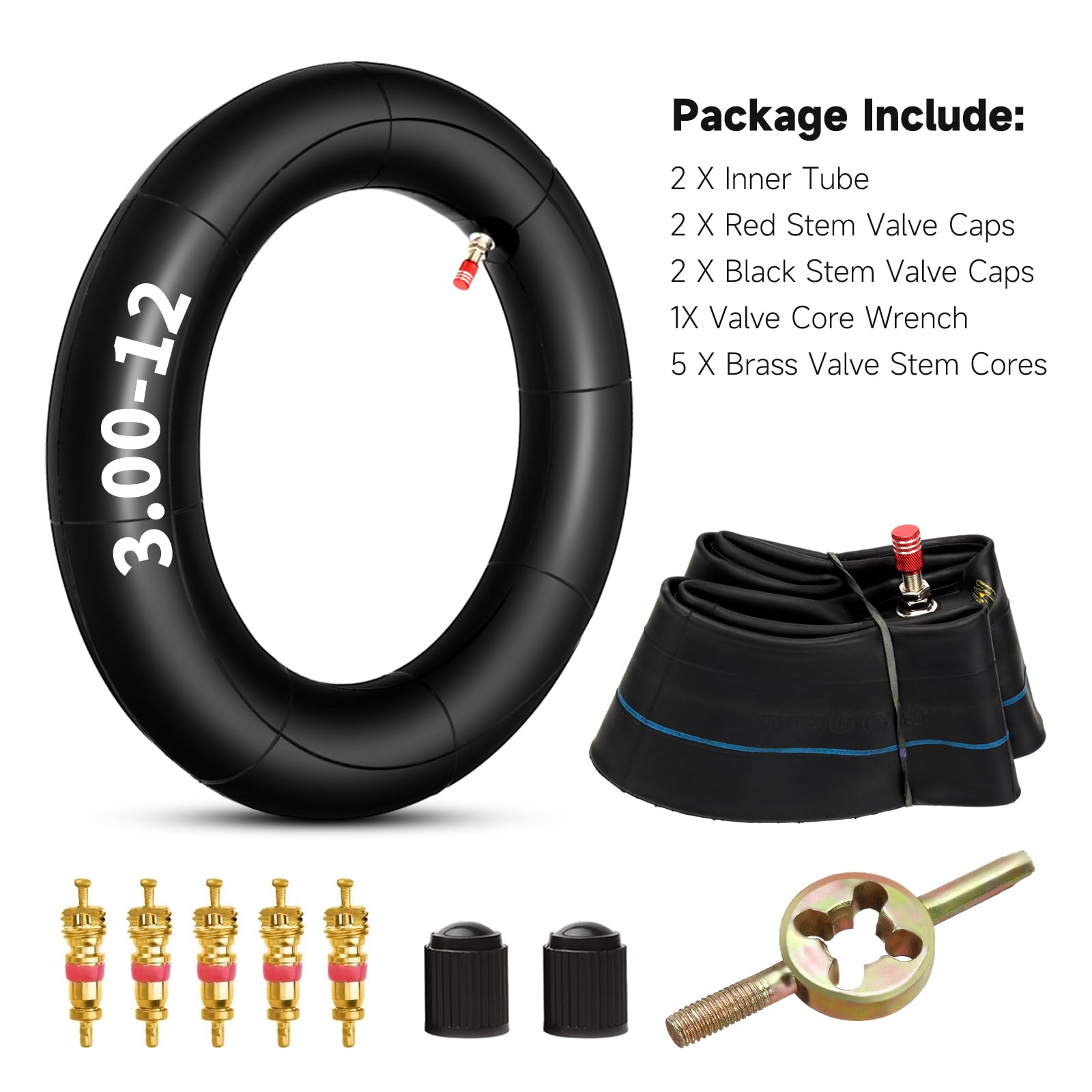 FVRITO 2.75 3.00-12 3.00X12 80/100-12 Inner Tube for Honda XR CRF 50 70 Kawasaki KLX 110 KX60 Suzuki DRZ110 DS80 JR80 RM50 RM60