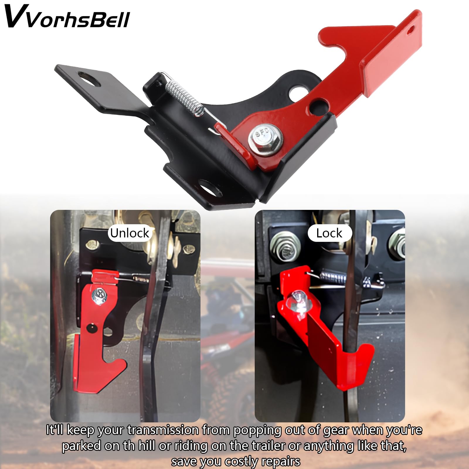 VVORHSBELL Lockable Spring Parking Brake Compatible With POLARIS RZR All Mondel,Accessories Fit for all Polaris RZR 800, 900, 10