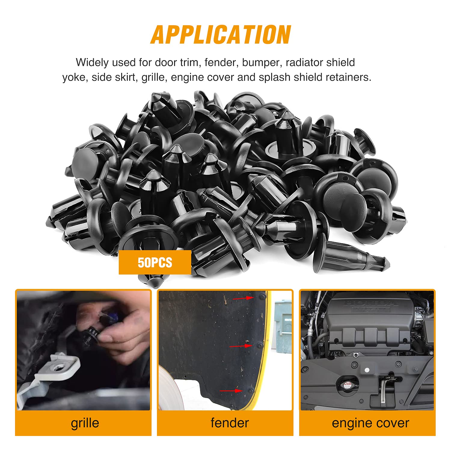 Gooacc 150 Pcs Push Type Bumper Fasteners Rivet Clips Universal Auto Clips & Fastener For Bumper Fender Clips Replacement Fasten