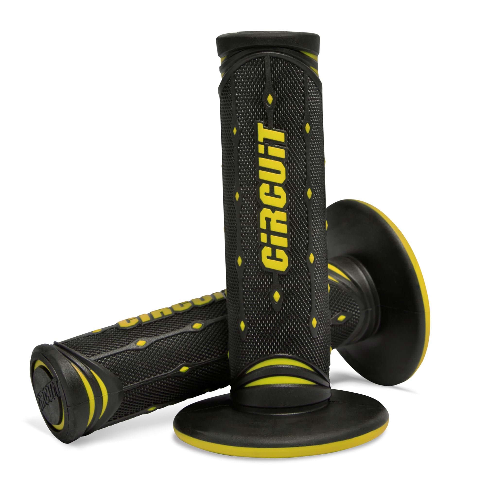 CIRCUIT EQUIPMENT - Jupiter Motorcycle Handlebar Grips - Non-Slip Rubber Grips with Italian Full-Diamond Design for Comfort and 