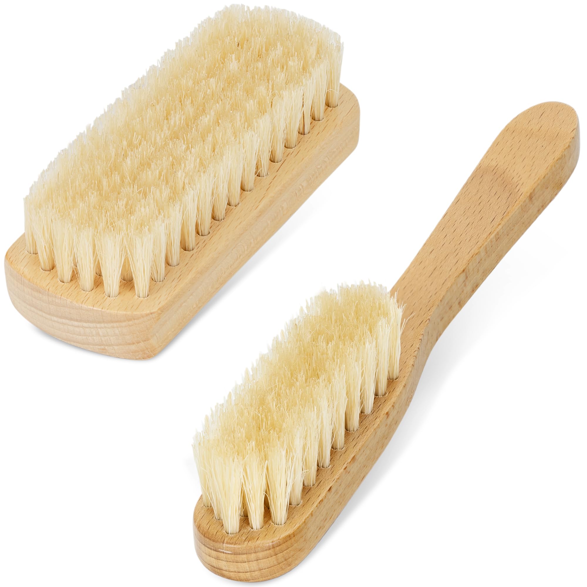 Takavu Leather & Upholstery Cleaning Brush Set, Pure White Boar Hair Bristle, To Clean Car Seats, Leather Sofas, For Alcantara,
