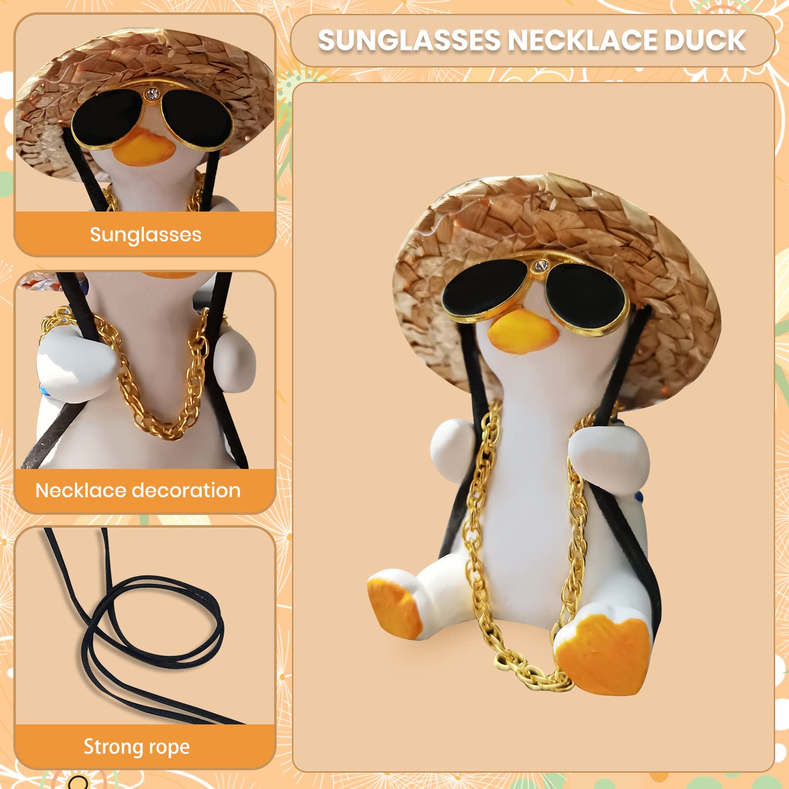 Swing Duck Car Hanging Ornament Cute Swing Duck Car Pendant Swing Duck Car Decoration Rearview Mirror Accessories Car Rearview M