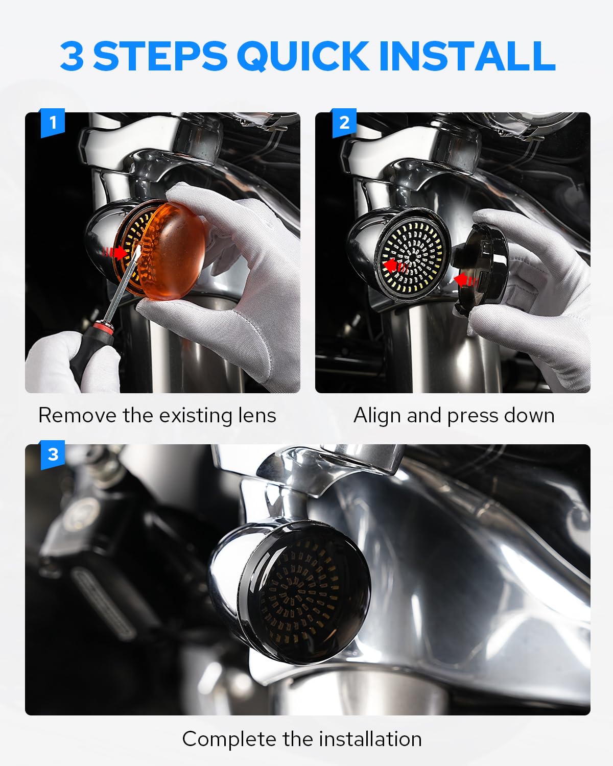 Benlari Smoke 2'' Turn Signal Lens Bullet Turn Signal Light Lenses Covers Compatible For Harley Touring Softail Dyna Sportster S