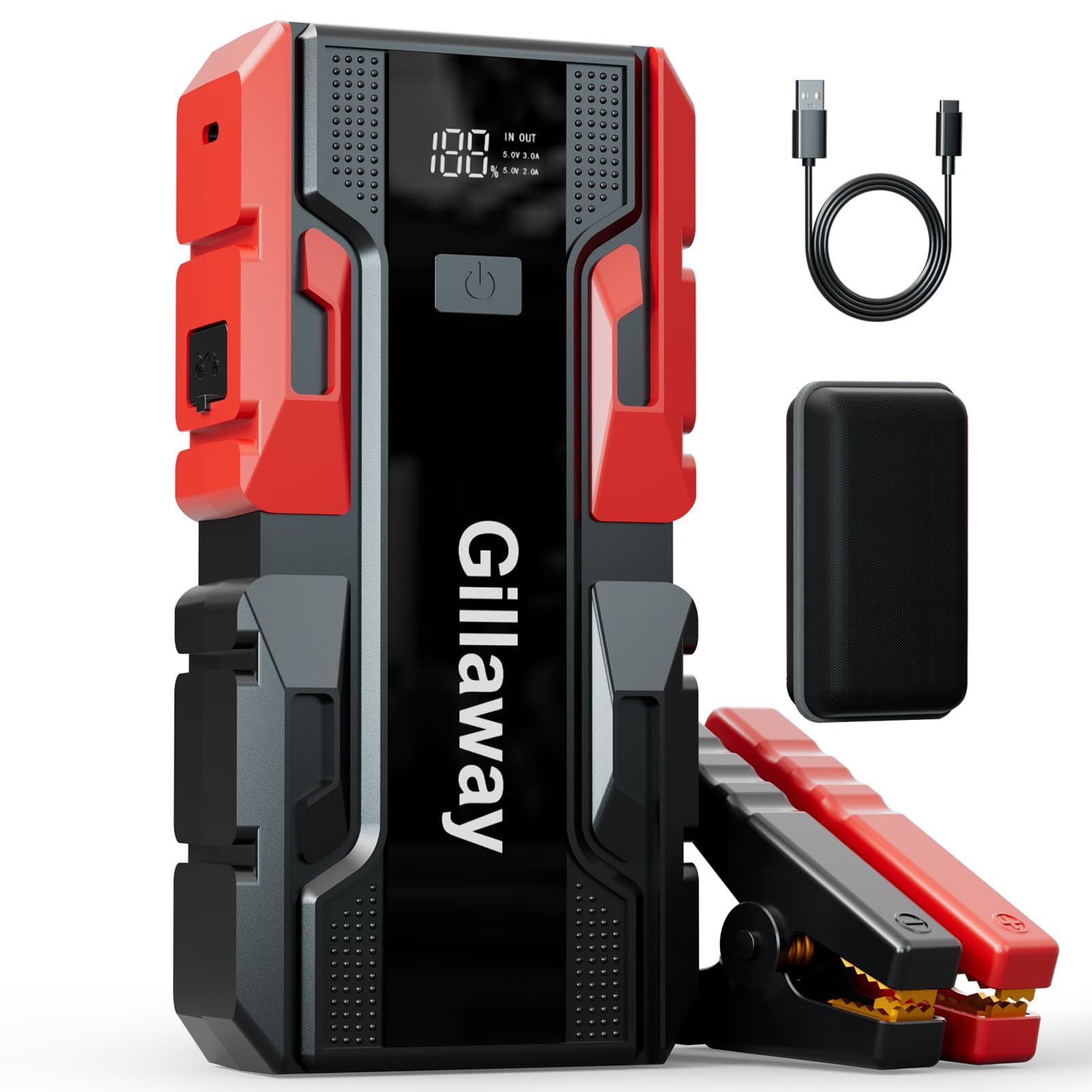 001B 3000A Car Jump Starter Battery Pack (Up to 9.0L Gas and 7.0L Diesel Engine), 12V Car Charger Jump Starter Portable Battery 
