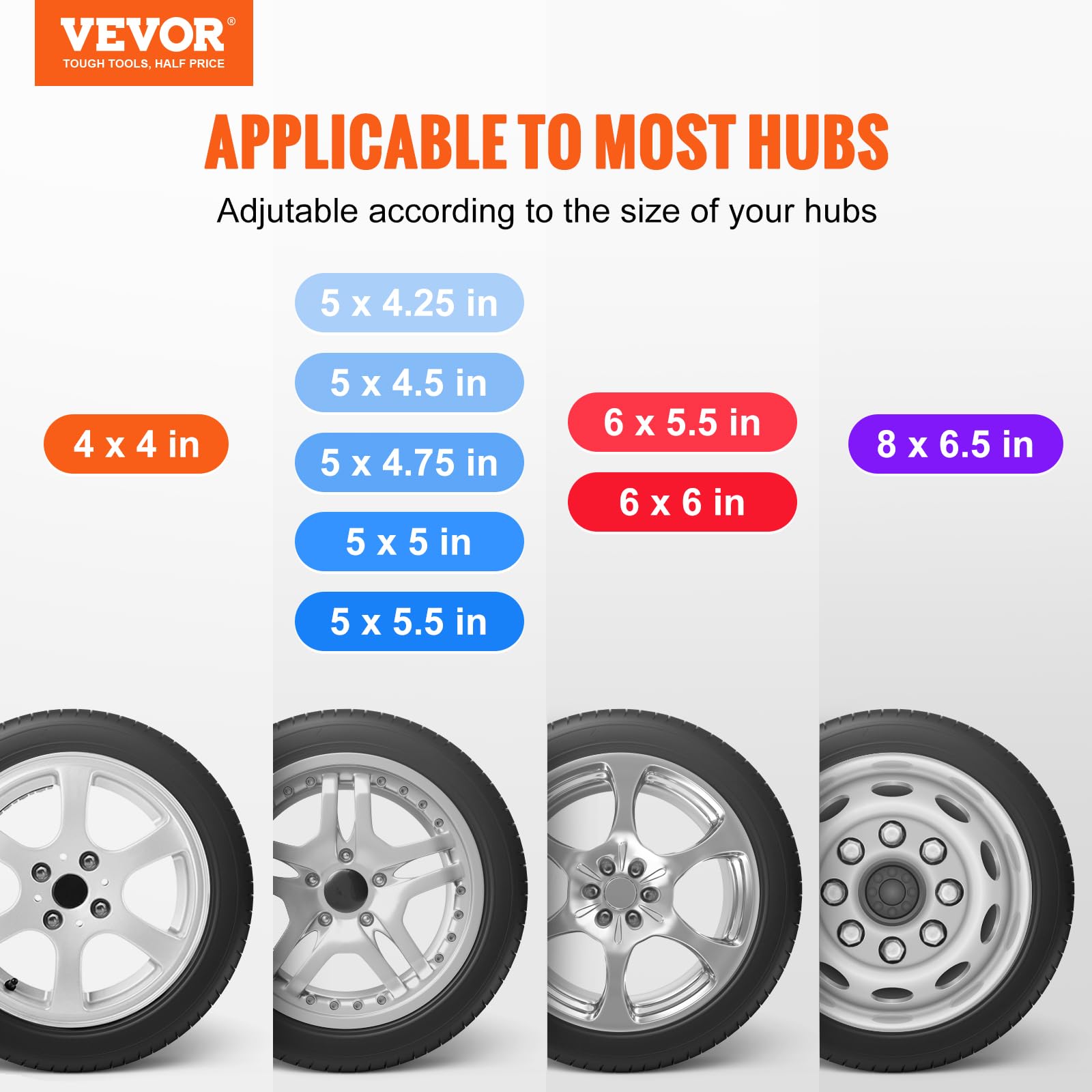 VEVOR Spare Tire Carrier, Trailer Spare Tire Mount, 160 lbs Capacity, Utility Trailer Accessories Fits Most 4 & 5 & 6 & 8 Lugs W