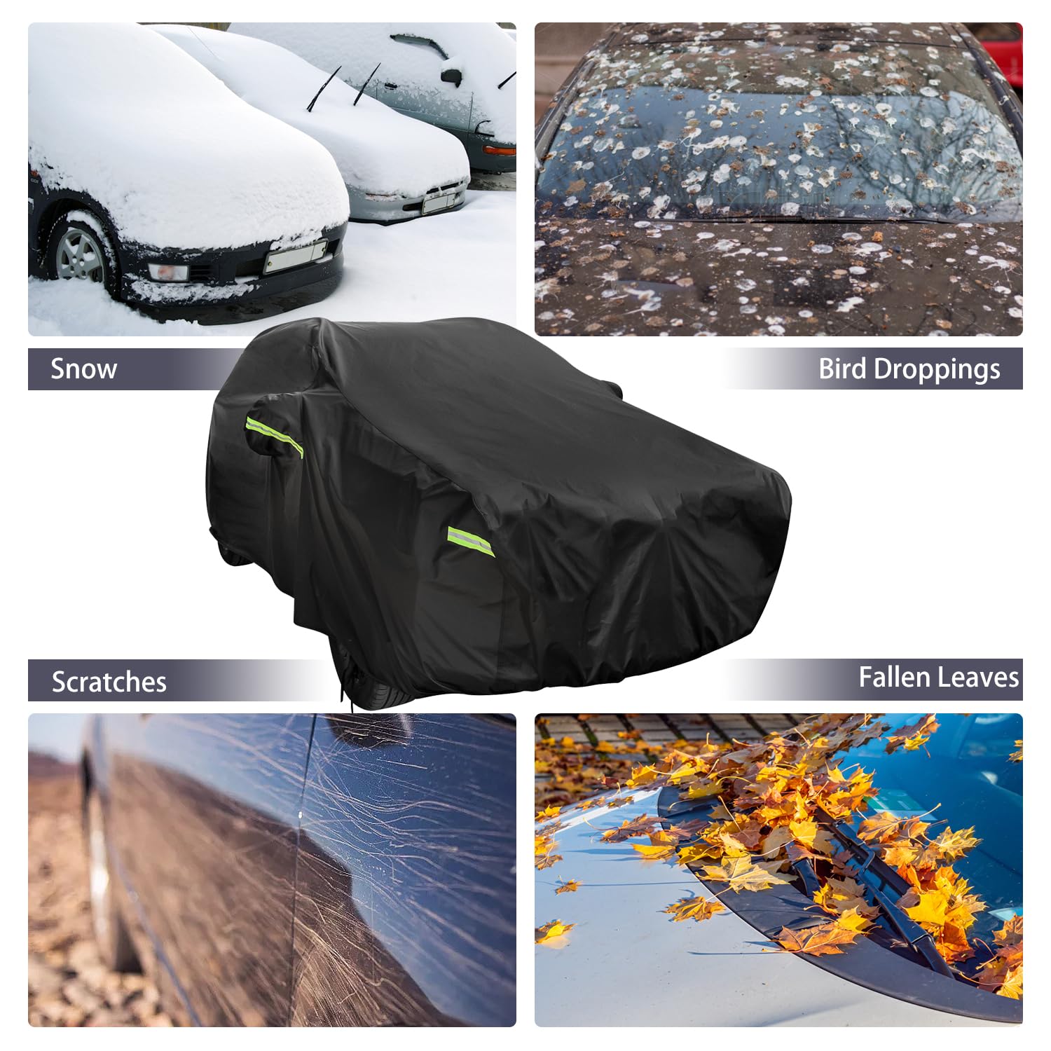 Morhept Suv Car Cover Custom Fit For Benz Glc, Waterproof All Weather Full Exterior Cover Rain Snow Uv Protection Cover With Doo