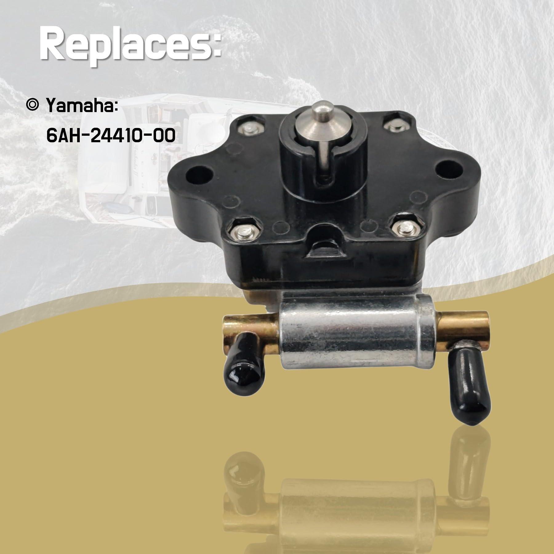 Jlm Marine 6Ah24410 Fuel Pump For Yamaha 4 Stroke 15Hp 20Hp Outboard Engines 6Ah-24410-00