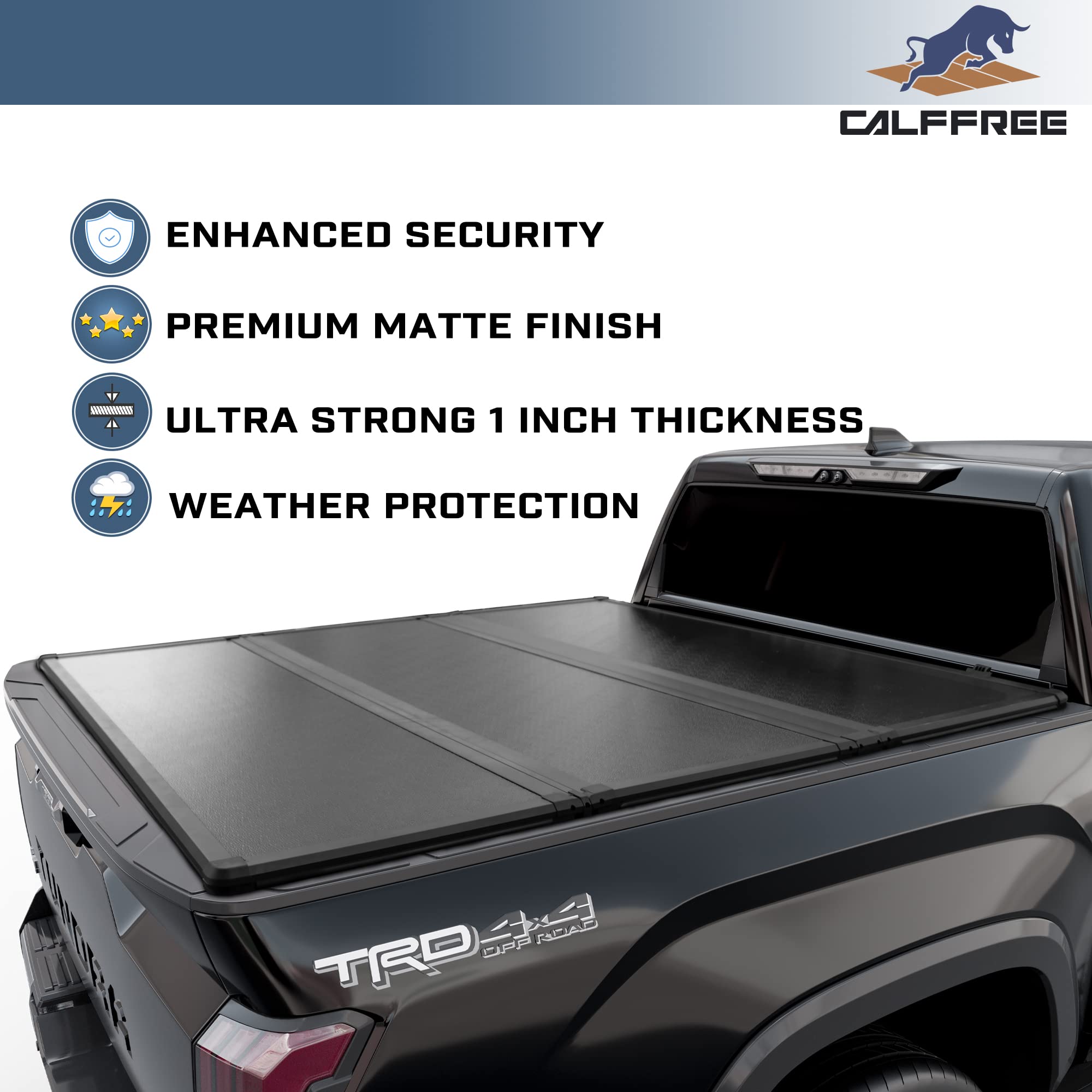Calffree Hard Folding Truck Bed Tonneau Cover CFHT-026/Fits 2007-2021 Toyota Tundra 5' 6'' Bed (66.7'')