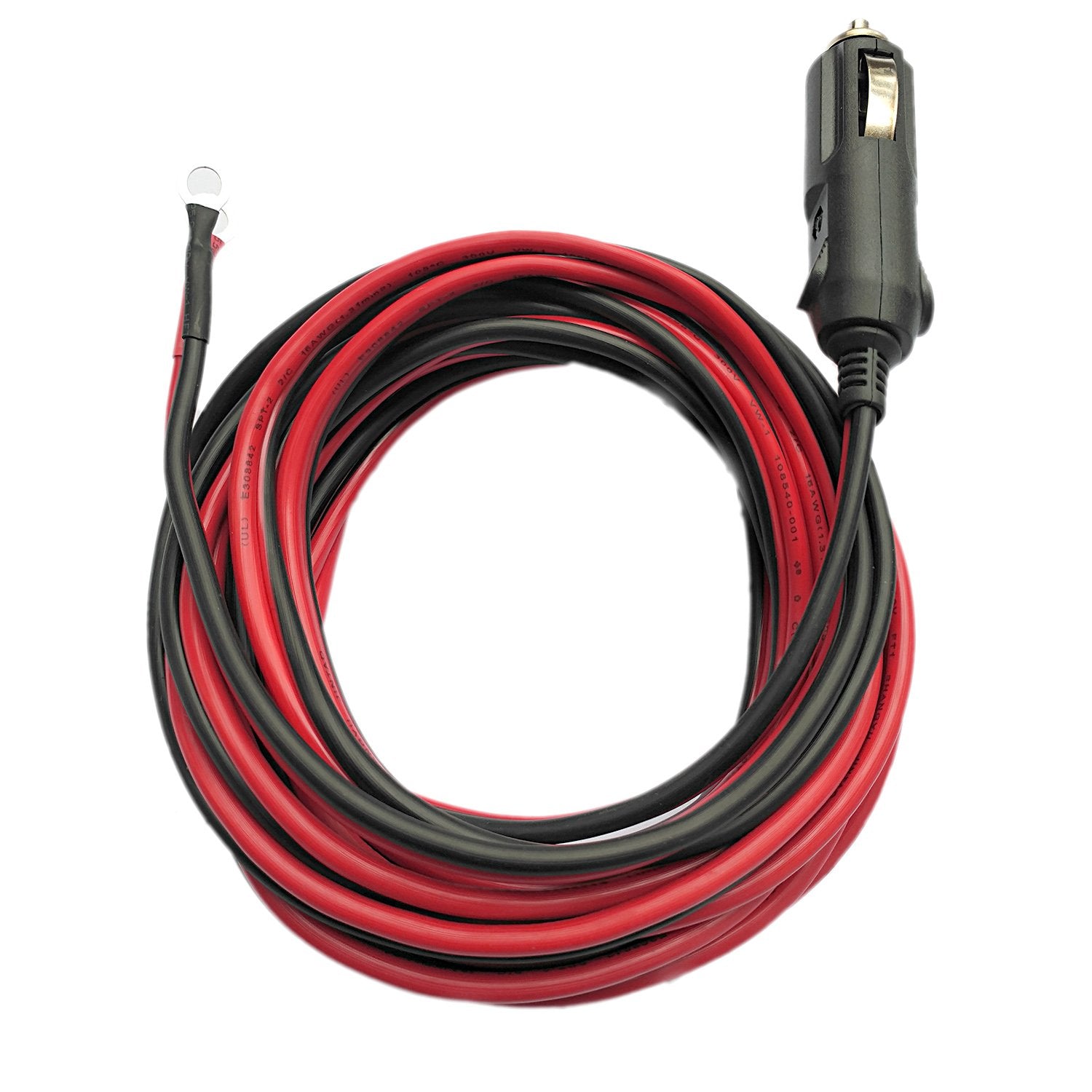 Besteek 12V 15A Heavy Duty Male to Male Cigarette Plug Adapter with LED Lights & Fuse Protection
