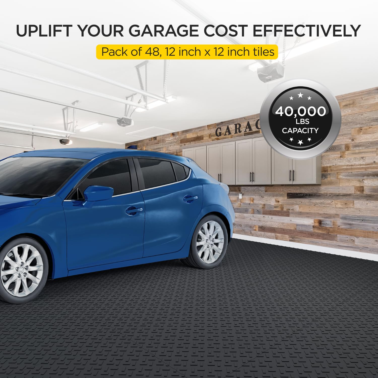 Garage Floor Tiles Interlocking Garage Flooring Tiles Pack Of 48 Garage Tiles Antislip Oil And Stain Resistant 40000 Lbs Load Ca
