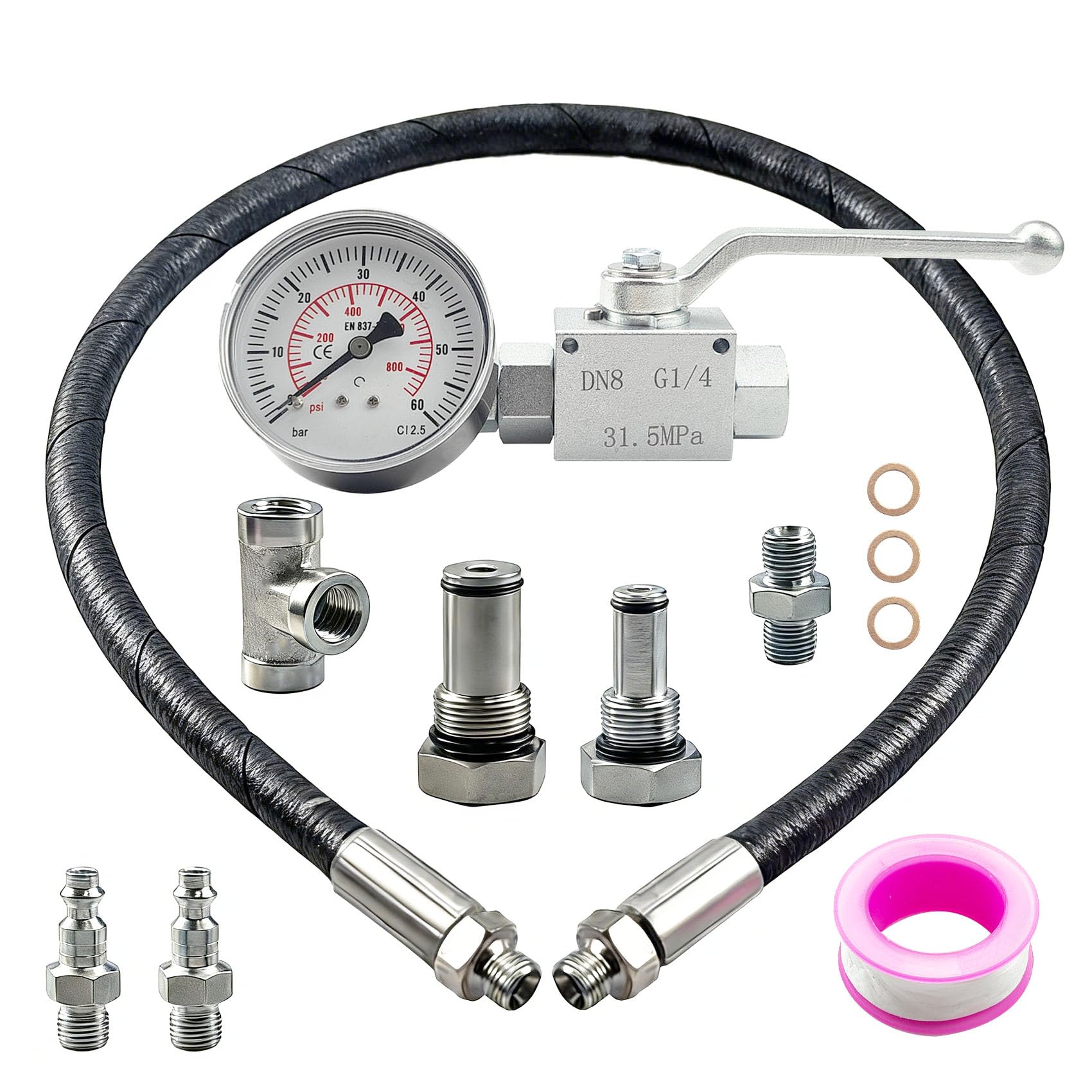 10Pcs High Pressure Oil System IPR Air Test Tool Special Kit Compatible with Ford 6.0L-7.3L Powerstroke Diesel Engines, Oil Pres