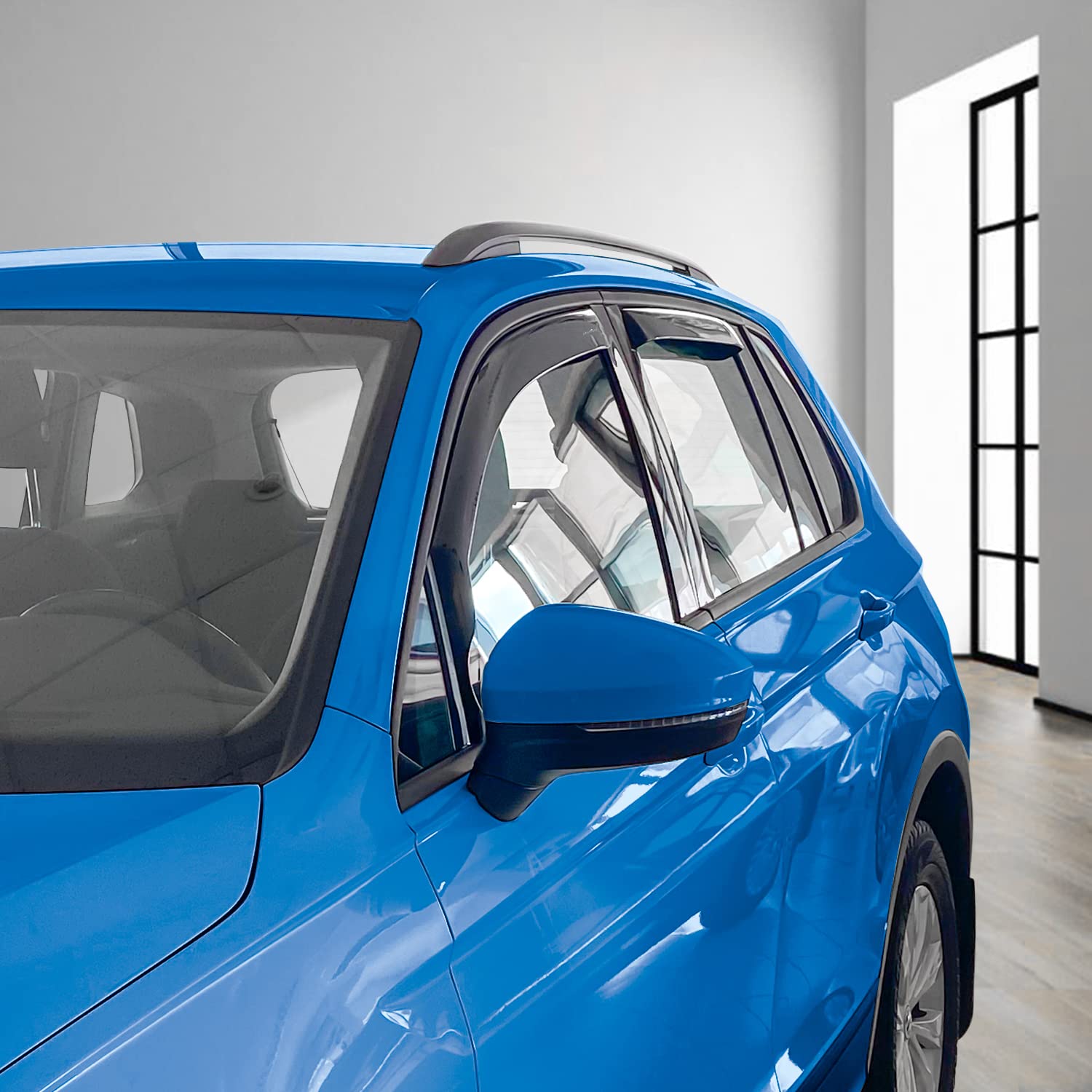 Goodyear Shatterproof In-Channel Window Deflectors For Volkswagen Tiguan 2018-2024, Rain Guards, Window Visors For Cars, Vent Deflector, Car Accessories, 4 Pcs - Gy003448Lp