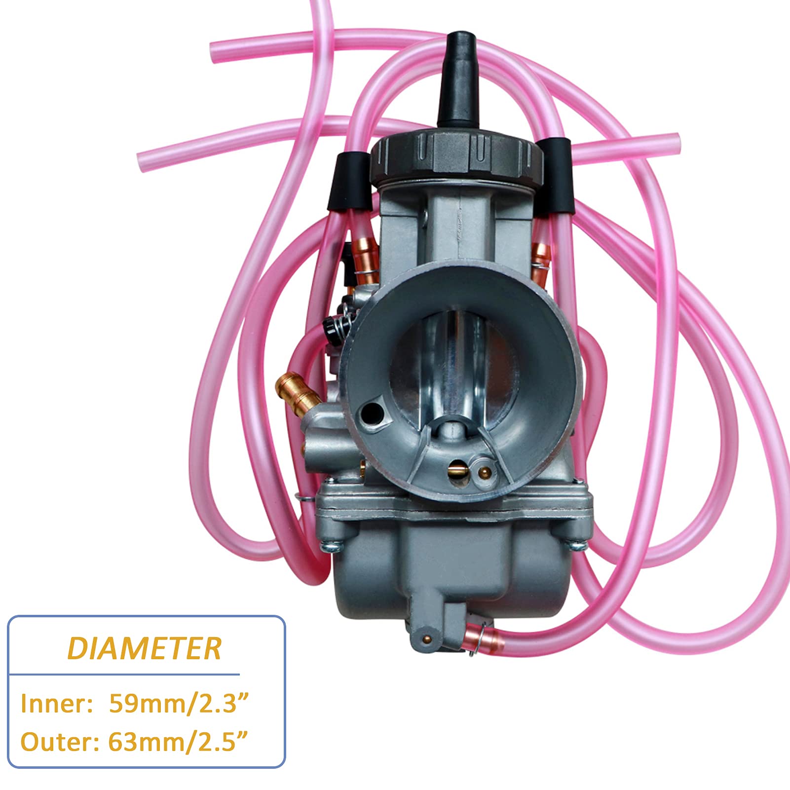 Motorcarb PWK 38mm Air Striker Carburetor for Yamaha, Suzuki, Honda, Kawasaki - Durable Plastic & Aluminium, Model pwk38
