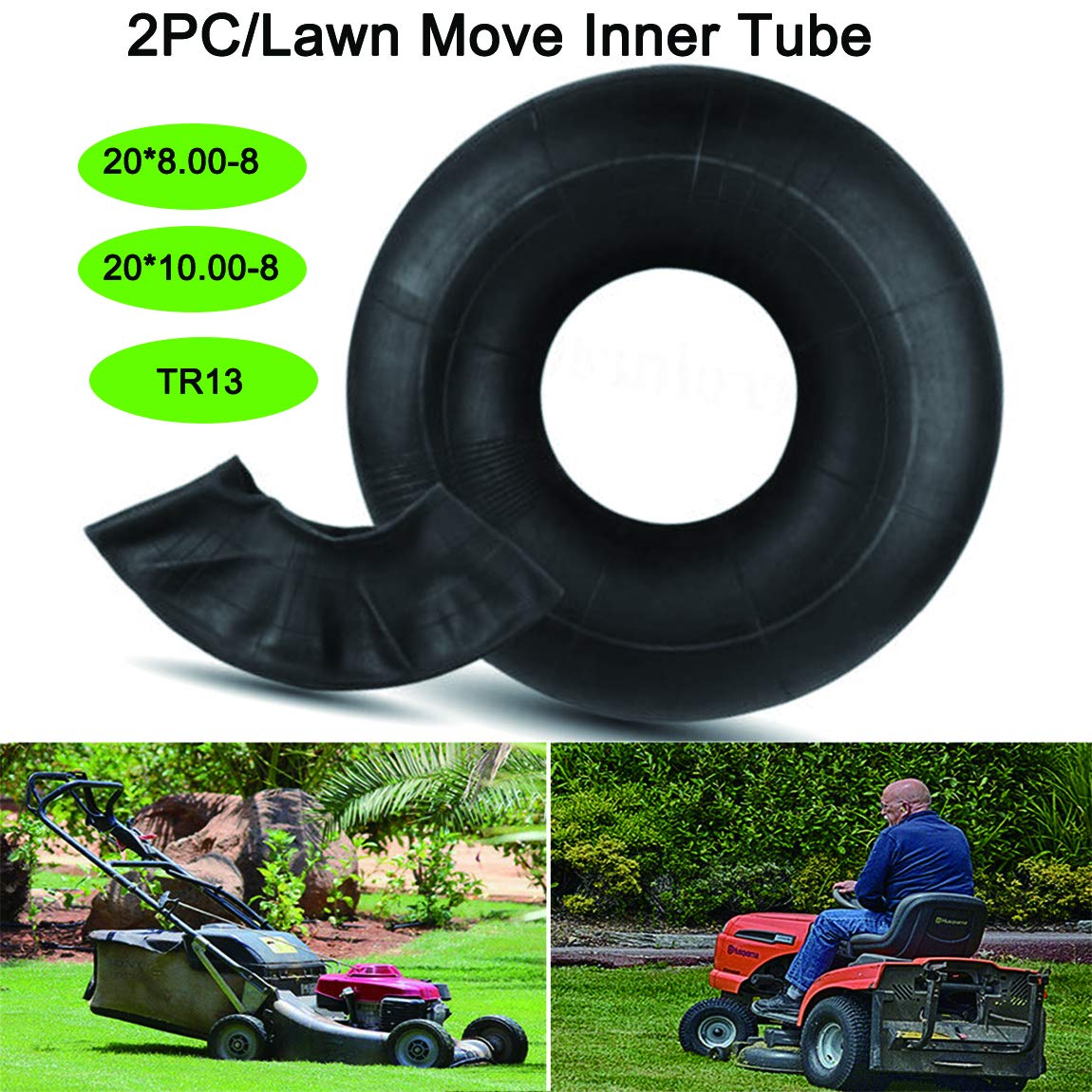 20X10-8,20X8-8,20X10.00-8,20X8.00-8 Premium Replacement Tire Inner Tubes(2 Packs),For Riding Mower Lawn Tractor Snow Blower Golf