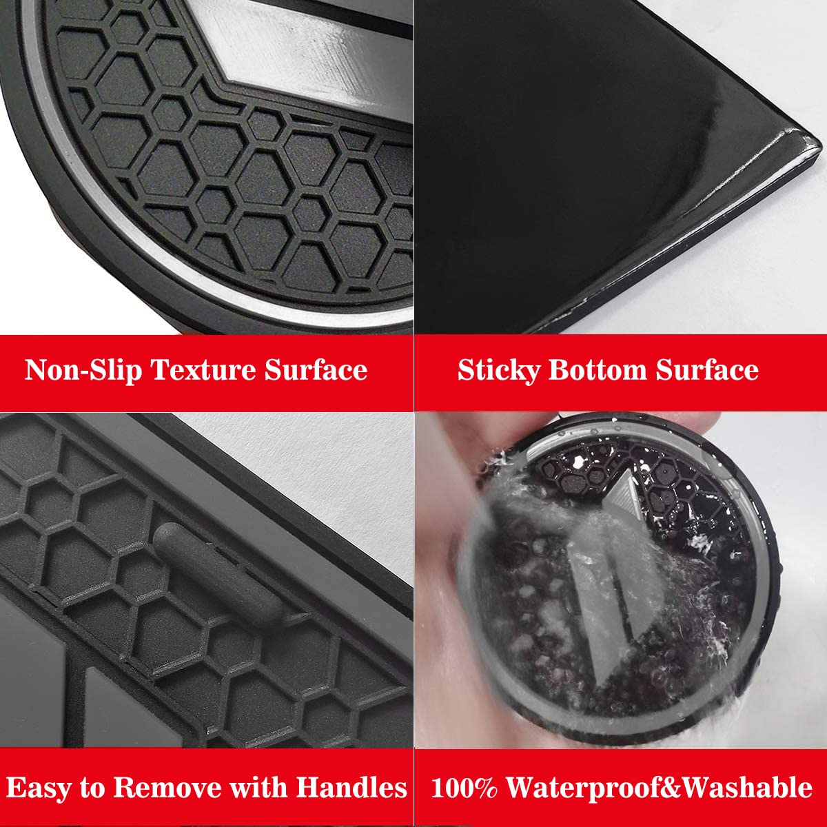 Auprite Non-Slip Anti-Dust Mats For Dodge Challenger Accessories 2015 2016 2017 2018 2019 2020 2021 2022, Custom Fits Cup Holder Liners Mats Door Pocket Center Console Liners (Gray/11Pcs)