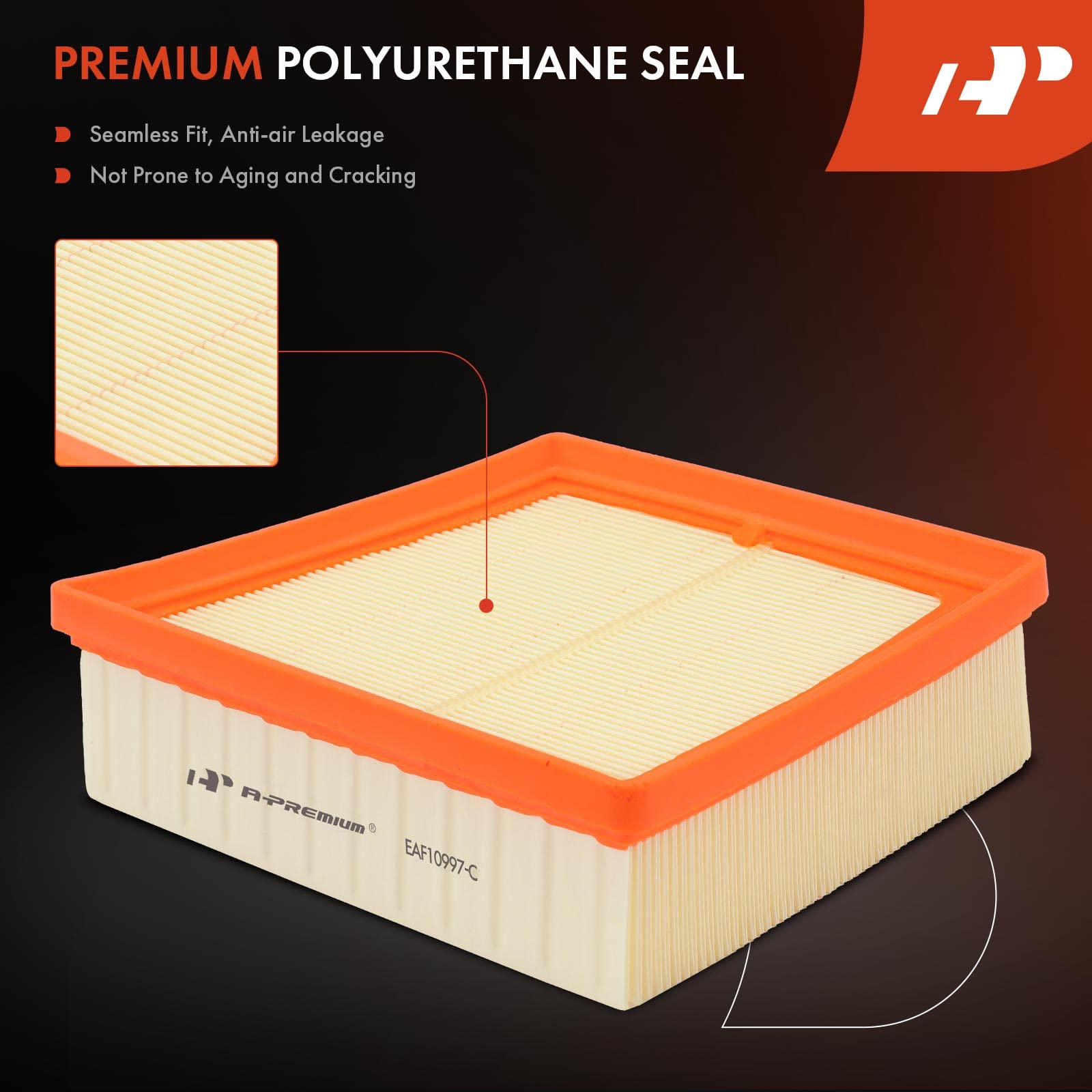 A-Premium Engine Air Filter Compatible With Ford Fiesta 2011-2019, 1.0L 1.6L, Flexible Panel, Replace# 8V21-9601Aa