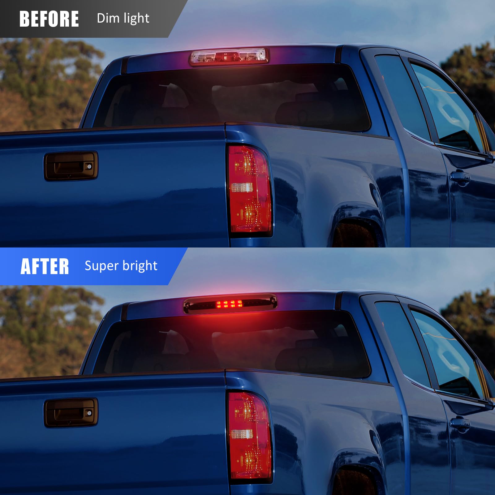 Bordan Led Third Brake Light Rear Cargo Lamp High Mount Stop Light, Red 3Rd Brake Lights Fit For 1999-2006 Chevy Silverado Gmc S