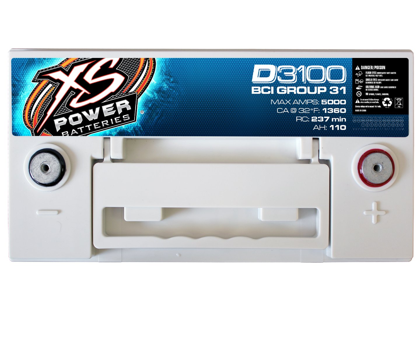 XS Power D3100 Battery - Plastic Construction, No Color, Model XS-D3100