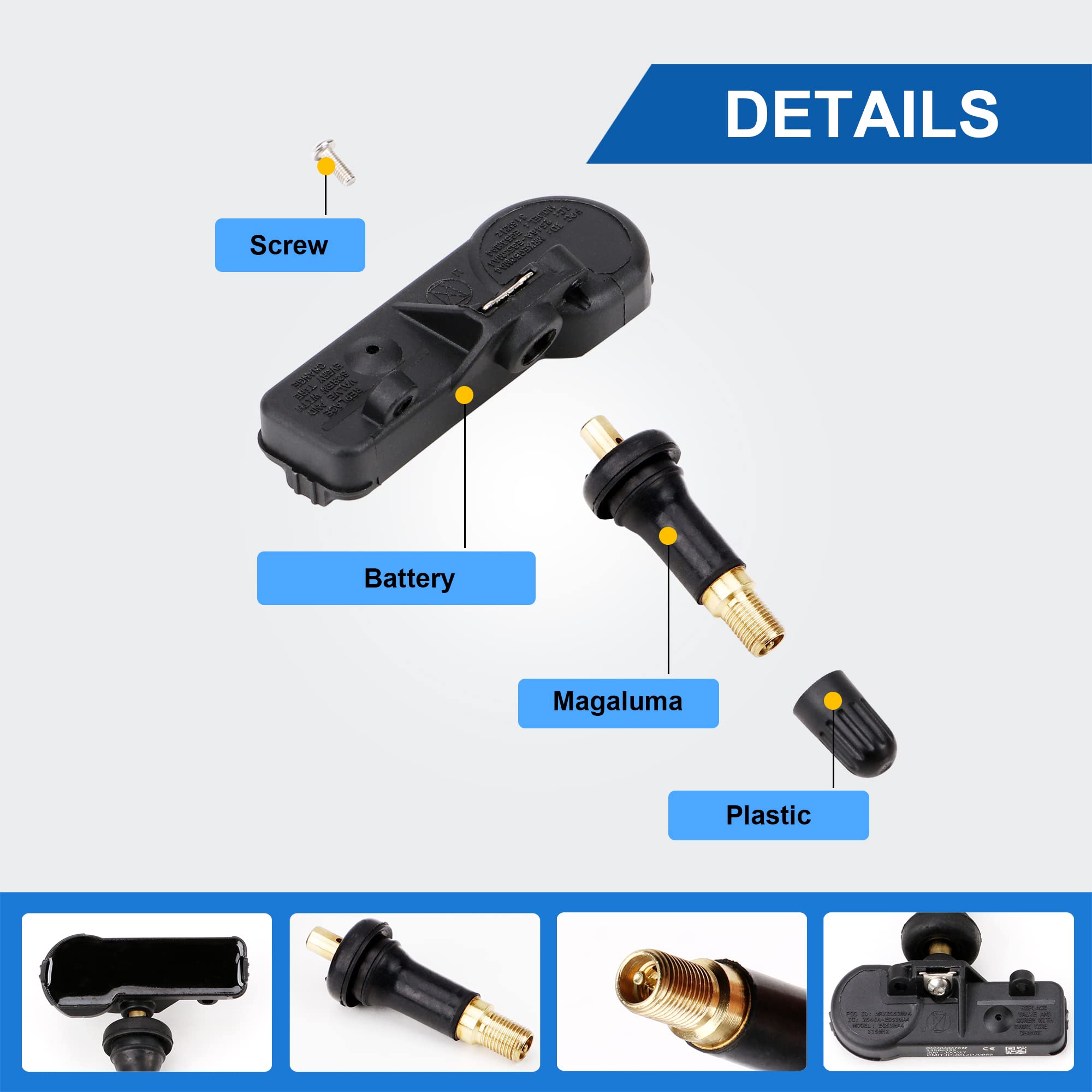 Tuhaowa Tire Pressure Sensor Tpms Compatible With Chevy Buick Gmc Cadillac Pontiac Tire Pressure Monitoring Sensor Pre-Programme