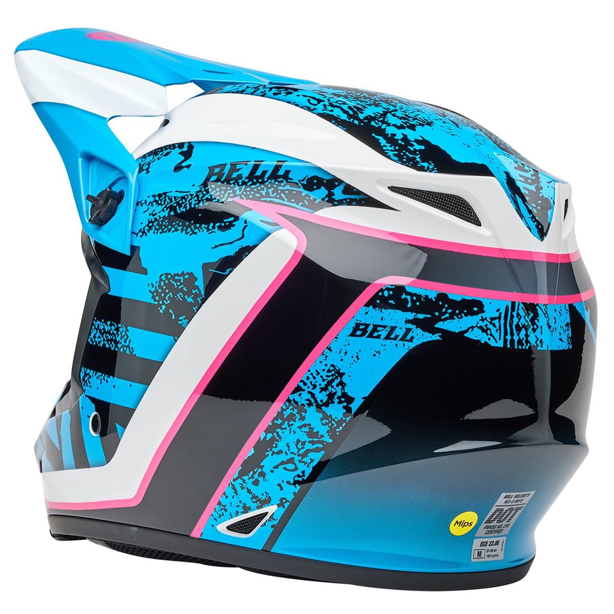 Bell Mx-9 Mips Dirt Helmet (Gloss Breakdance Blue/Pink - 2X-Large)