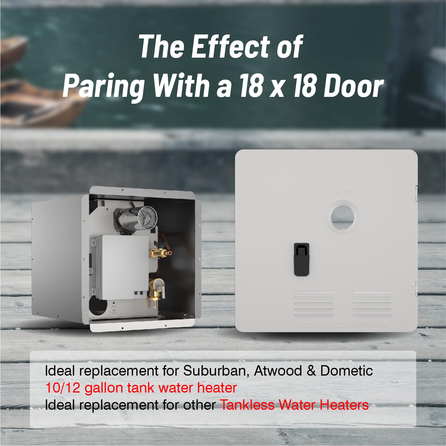 Ranein 18 X 18 Inches Rv Water Heater White Door. Only Door Kit For Ranein Rv Water Heaters
