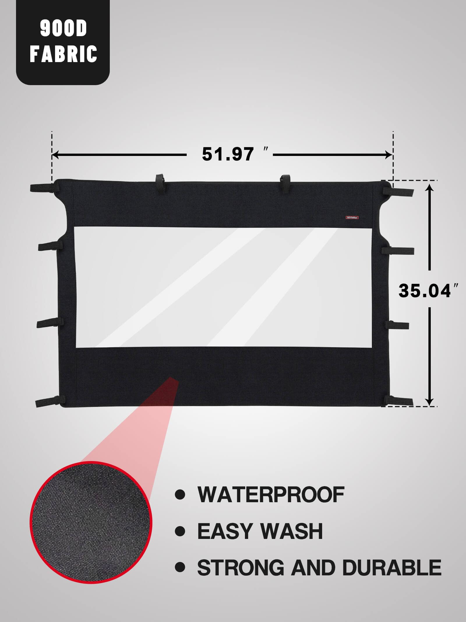 ZIDIYORUO Soft Rear Windshield for Yamaha Rhino & Massimo UTVs - PVC Windscreen with Excellent Visibility, Waterproof & Tough Ag