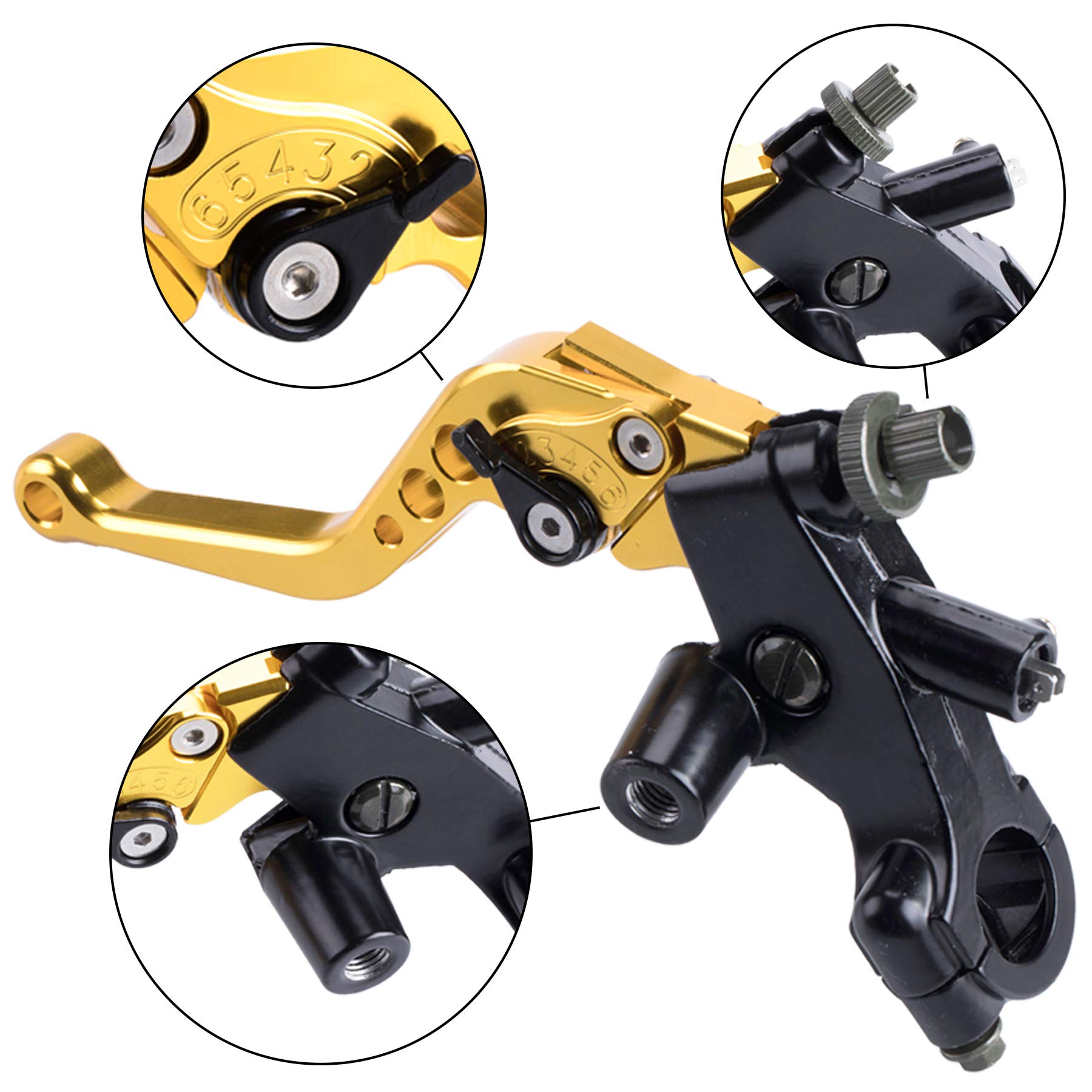 Mrelc Universal Motorcycle 7/8'' 22Mm Handlebar Brake Master Cylinder Clutch Lever Cnc Left & Right Set Compatible With Harley H