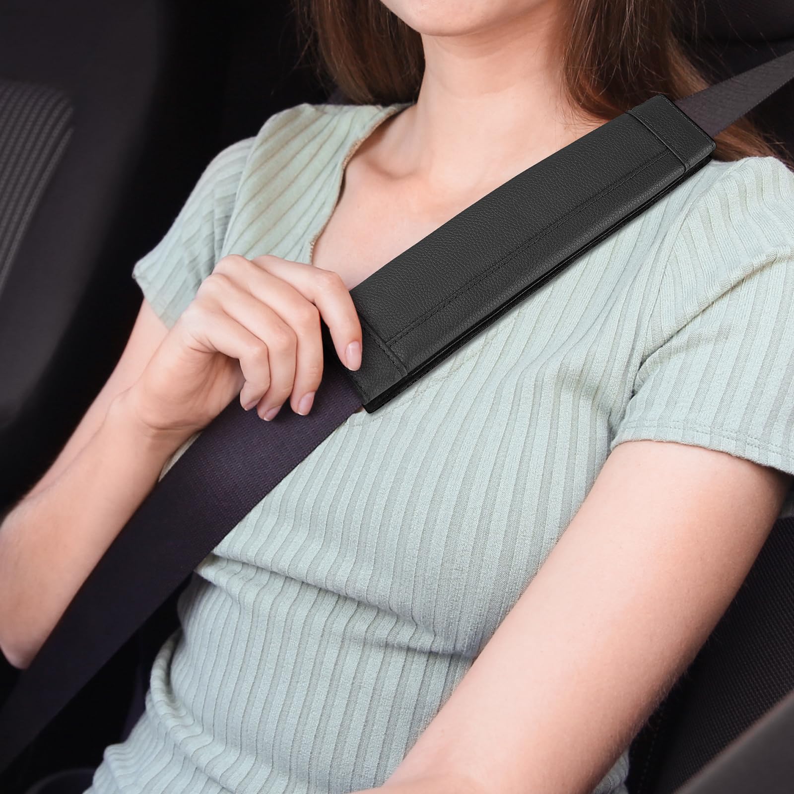 Seg Direct Black Seat Belt Pads Pack Of 2