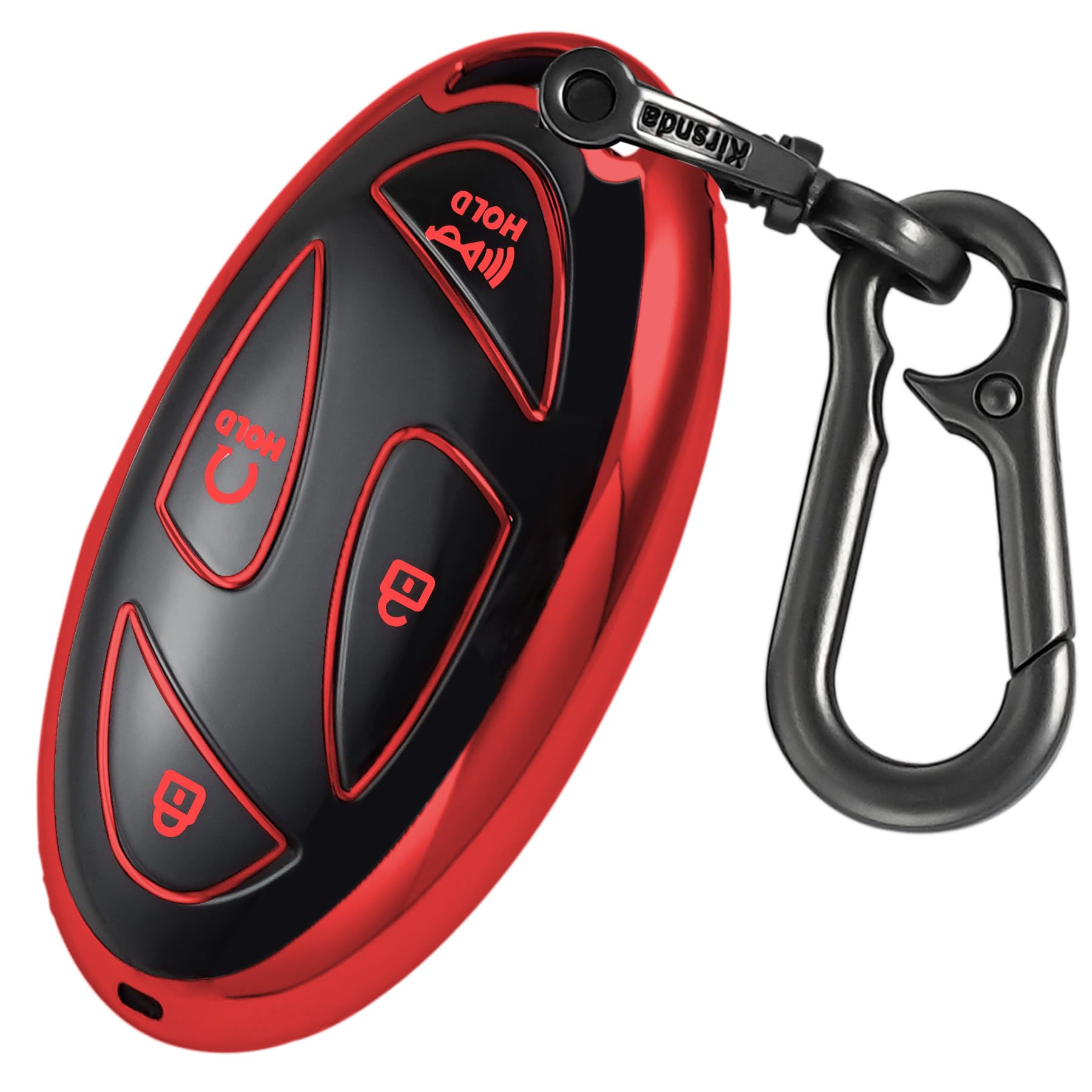 Kirsnda Hyundai Key Cover - Fob Case Tpu Protection Compatible With Ioniq 6 Grandeur Gn7 Kona 2023/24 Smart Remote Key (Red, 5 B