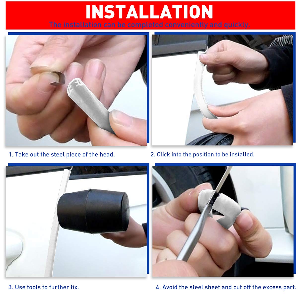 Car Door Edge Guards,Rubber Seal Protector U Shape Edge Trim Door Edge Protection Fit for Most Car (16FT, White)