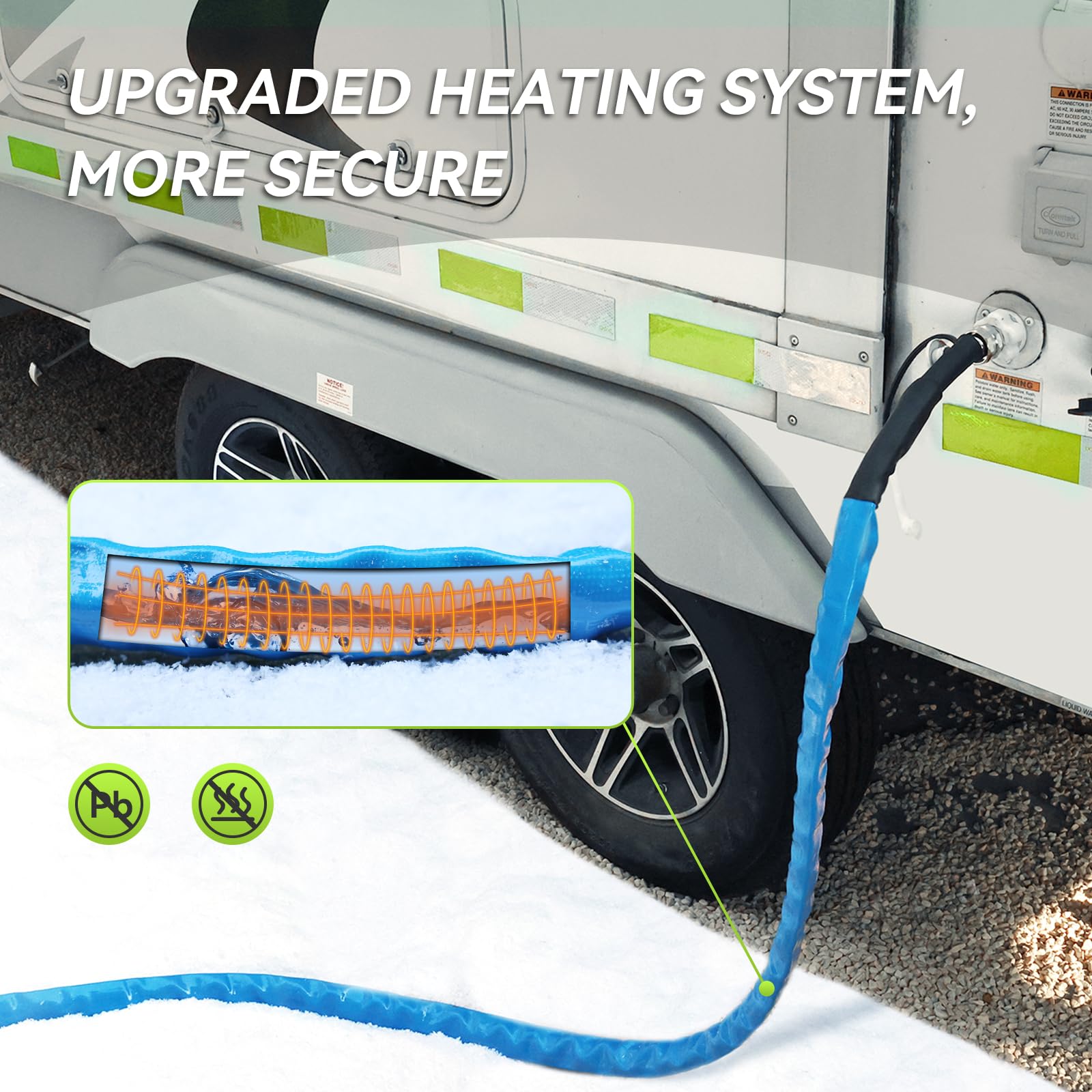 Rvmate Heated Water Hose For Rv 25Ft, -20 ? Antifreeze Heated Rv Water Hose With Energy Saving Thermostat, For Rv/Camper/Home/Ga