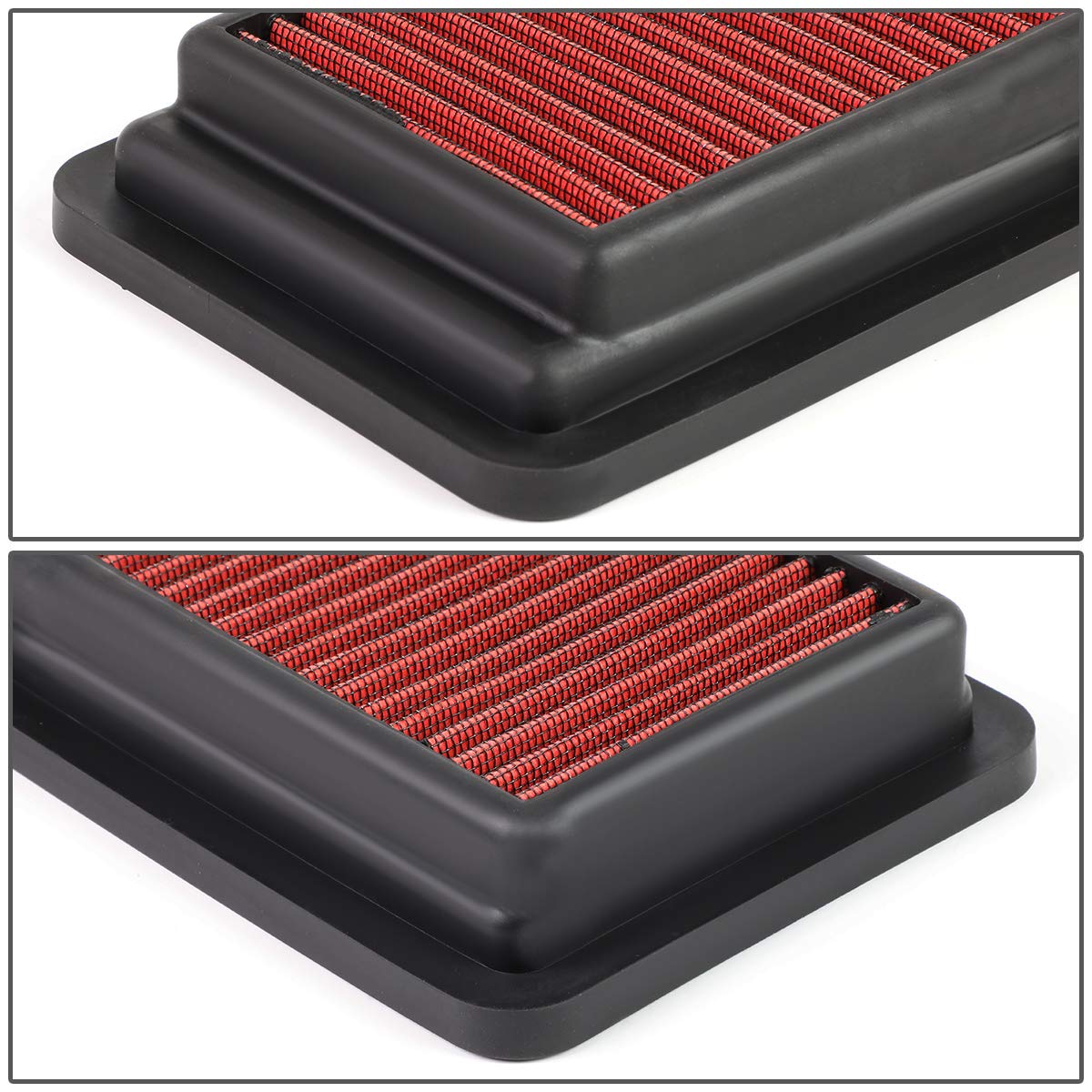 Dna Motoring Afpn-191-Rd Clean Air Washable Drop In Panel Air Filter Enhance Engine Performance Power & Acceleration Improve [Co
